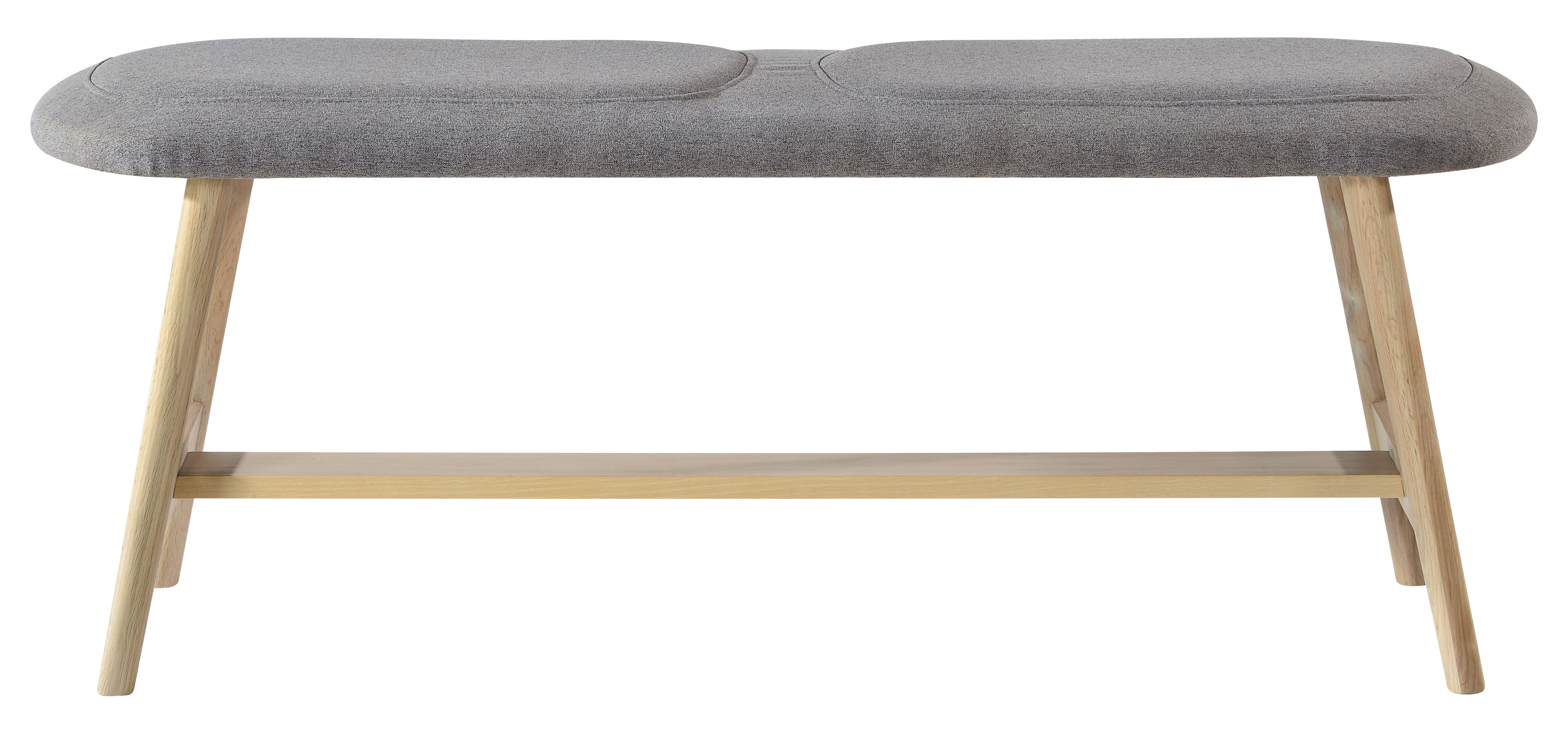 Banc d'Entrée Chêne Naturel avec Assise en Tissu L120 x H46 x P35 cm OTELO