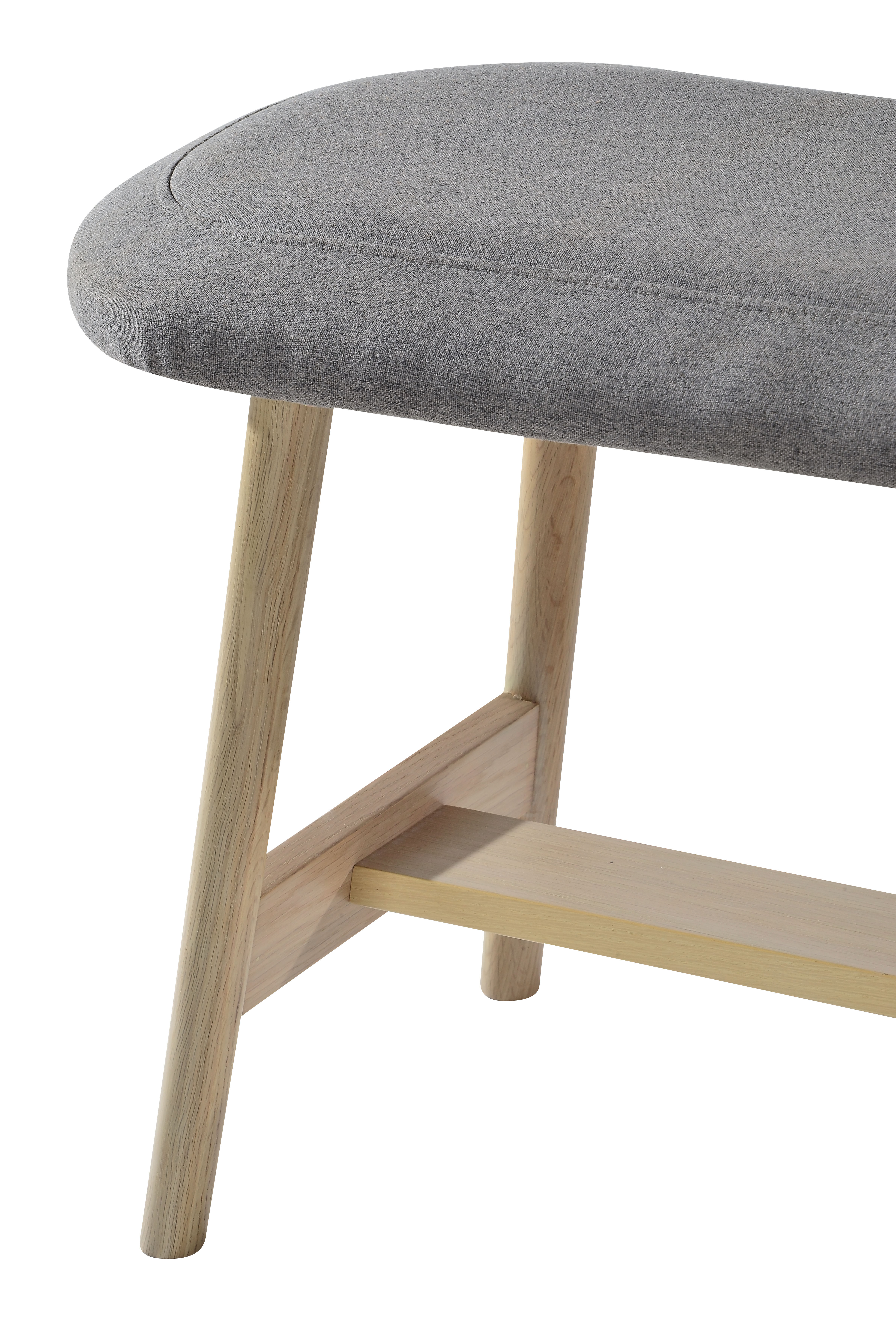 Banc d'Entrée Chêne Naturel avec Assise en Tissu L120 x H46 x P35 cm OTELO