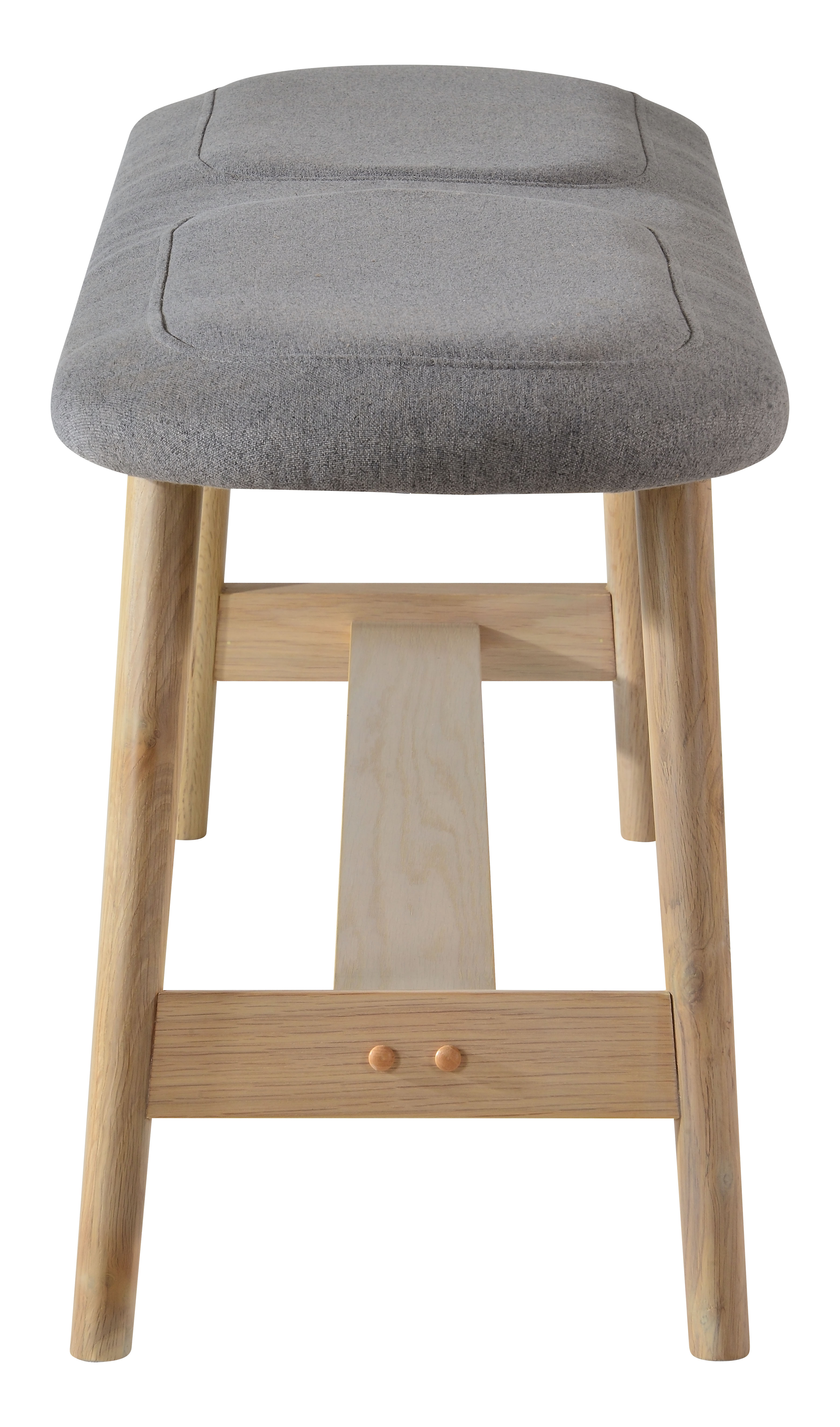 Banc d'Entrée Chêne Naturel avec Assise en Tissu L120 x H46 x P35 cm OTELO