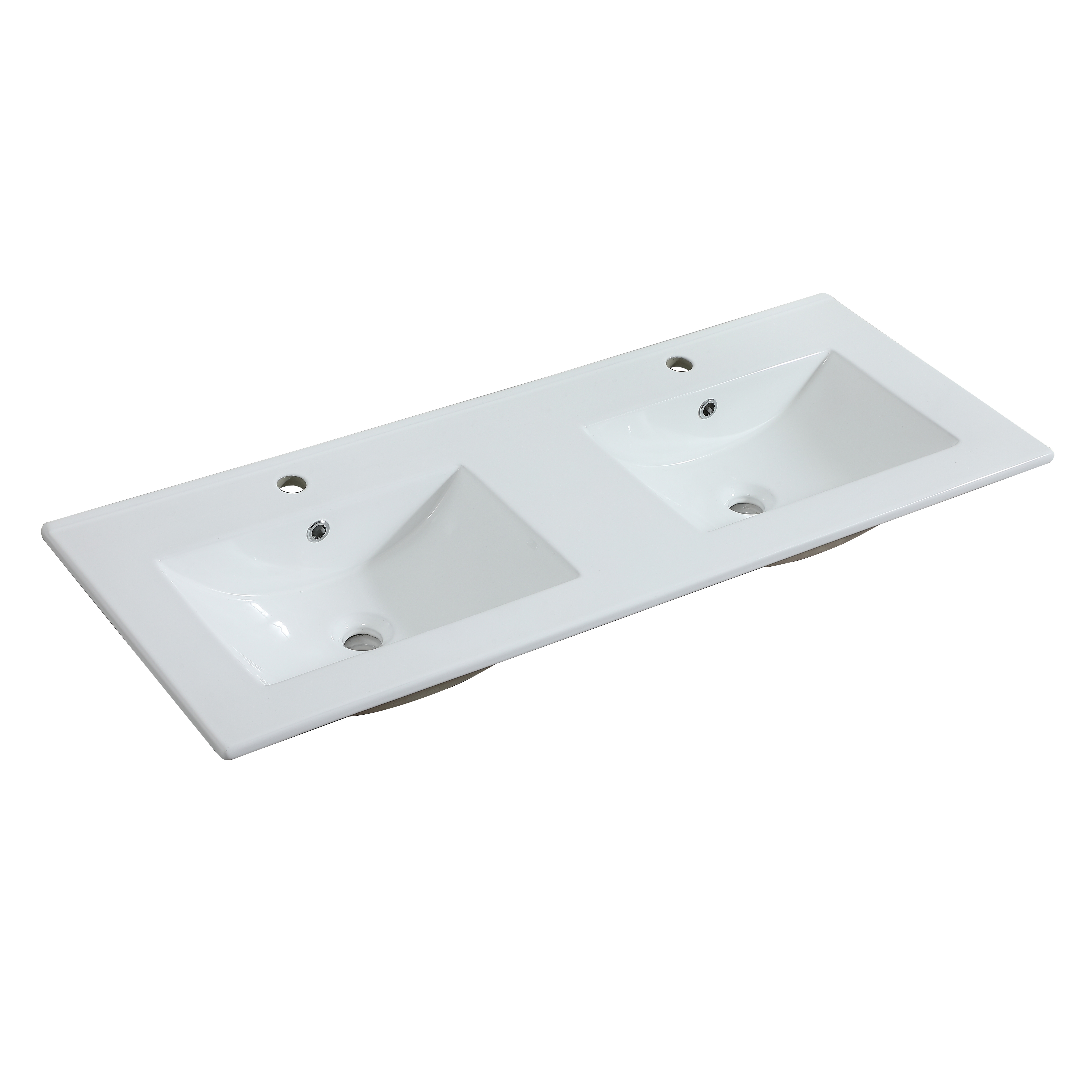 Ensemble meuble double vasque décor chêne 120cm + vasque + colonne
