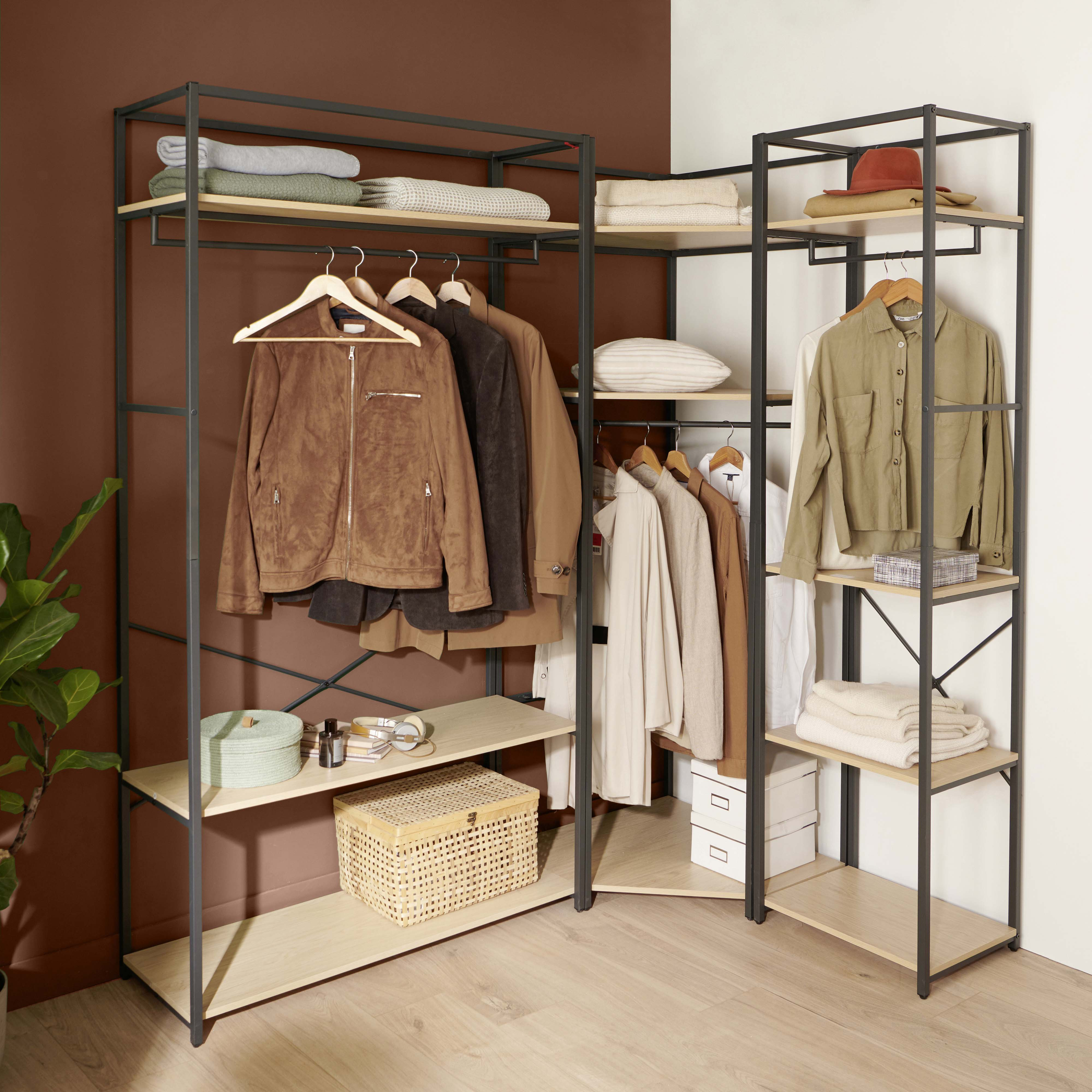 Portants Vêtements en Bois et Métal - Lot de 3 - JUNE