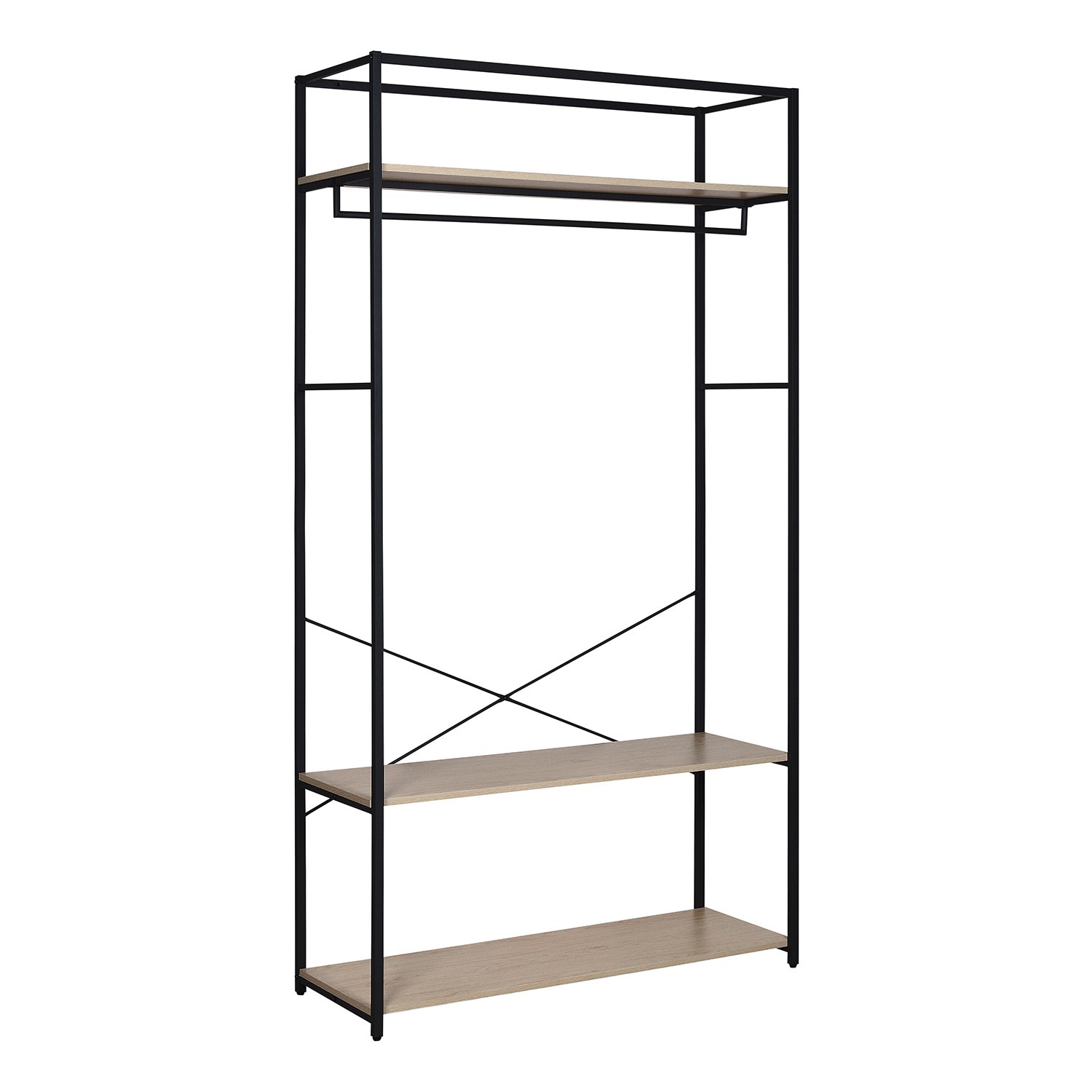 Portant vêtements bois et métal NOIR L110 x H200cm JUNE