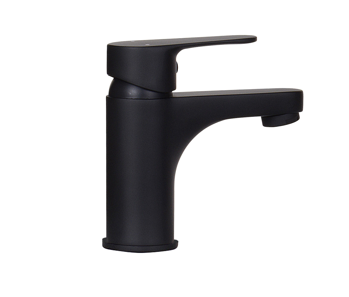 Meuble lave-mains noir carbone NEVADA avec robinet noir et miroir tablette blanche