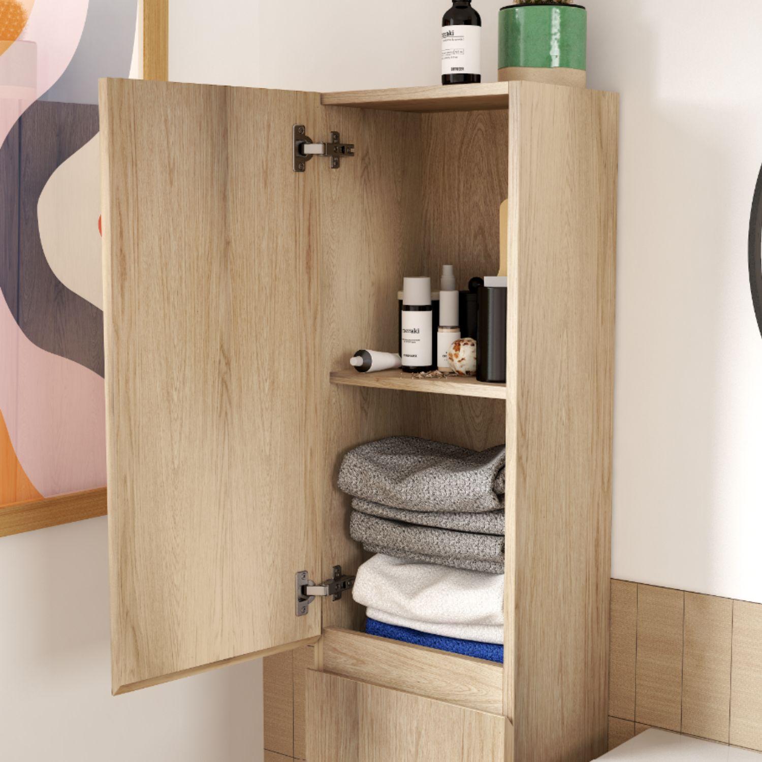 Ensemble de meuble de salle de bain 4 pièces SORRENTO 80 cm avec colonne décor chêne
