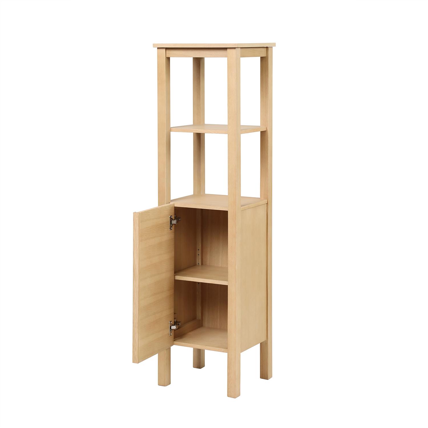 Colonne de salle de bain porte lisse chêne 145 cm