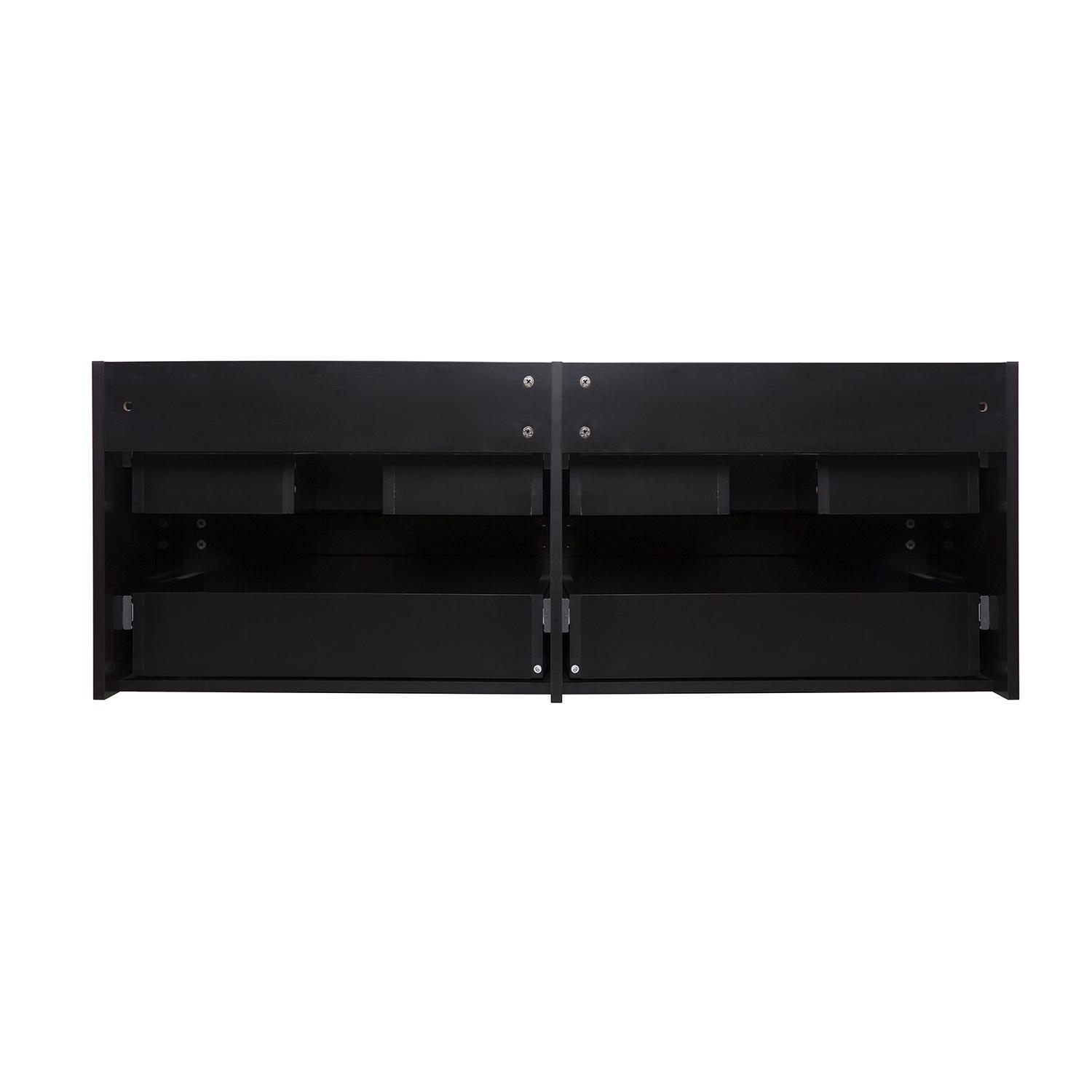 Ensemble meuble double vasque noir carbone  120cm  + vasque + colonne