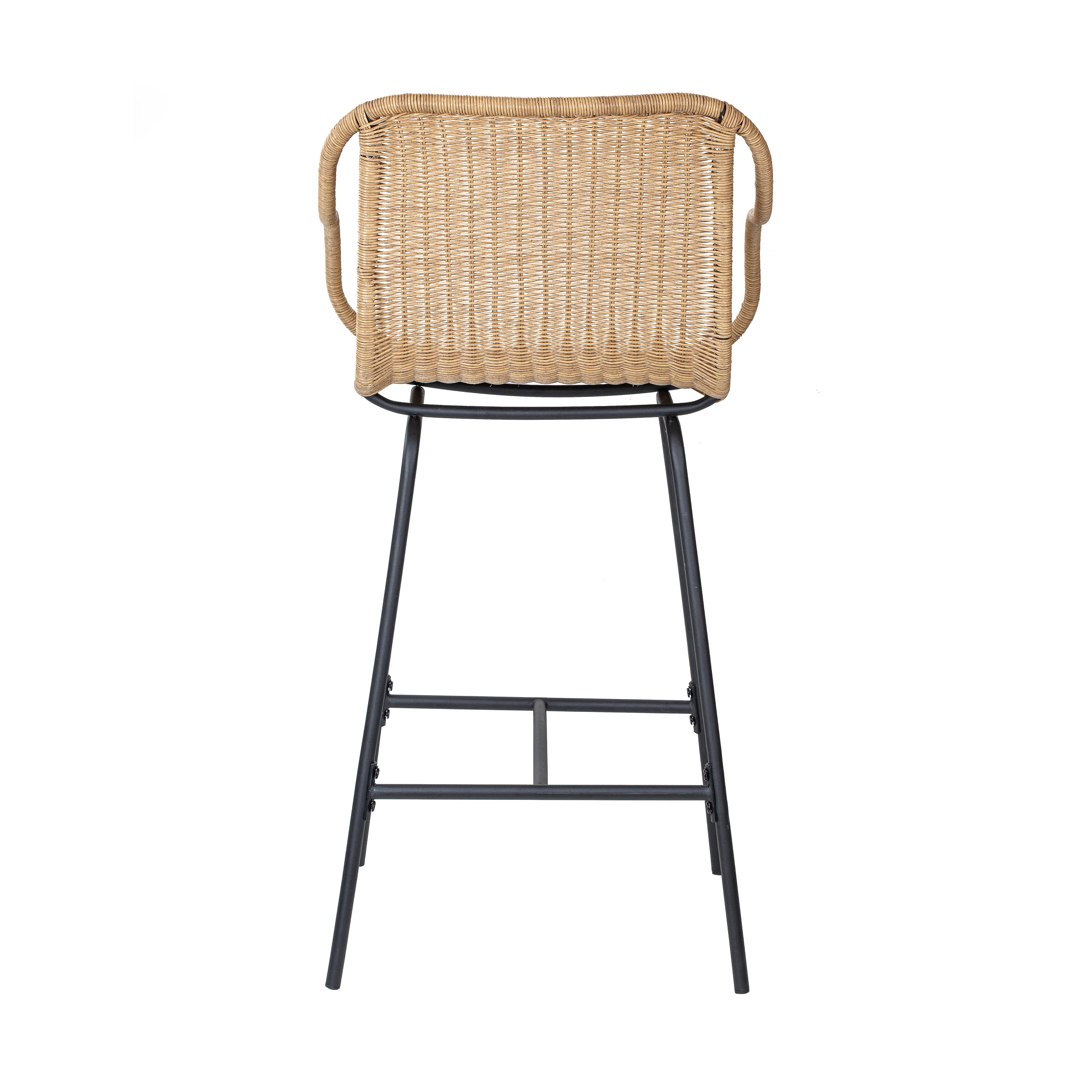 Lot de 2 tabourets d'îlot en rotin et pieds métal 65 cm MOOREA
