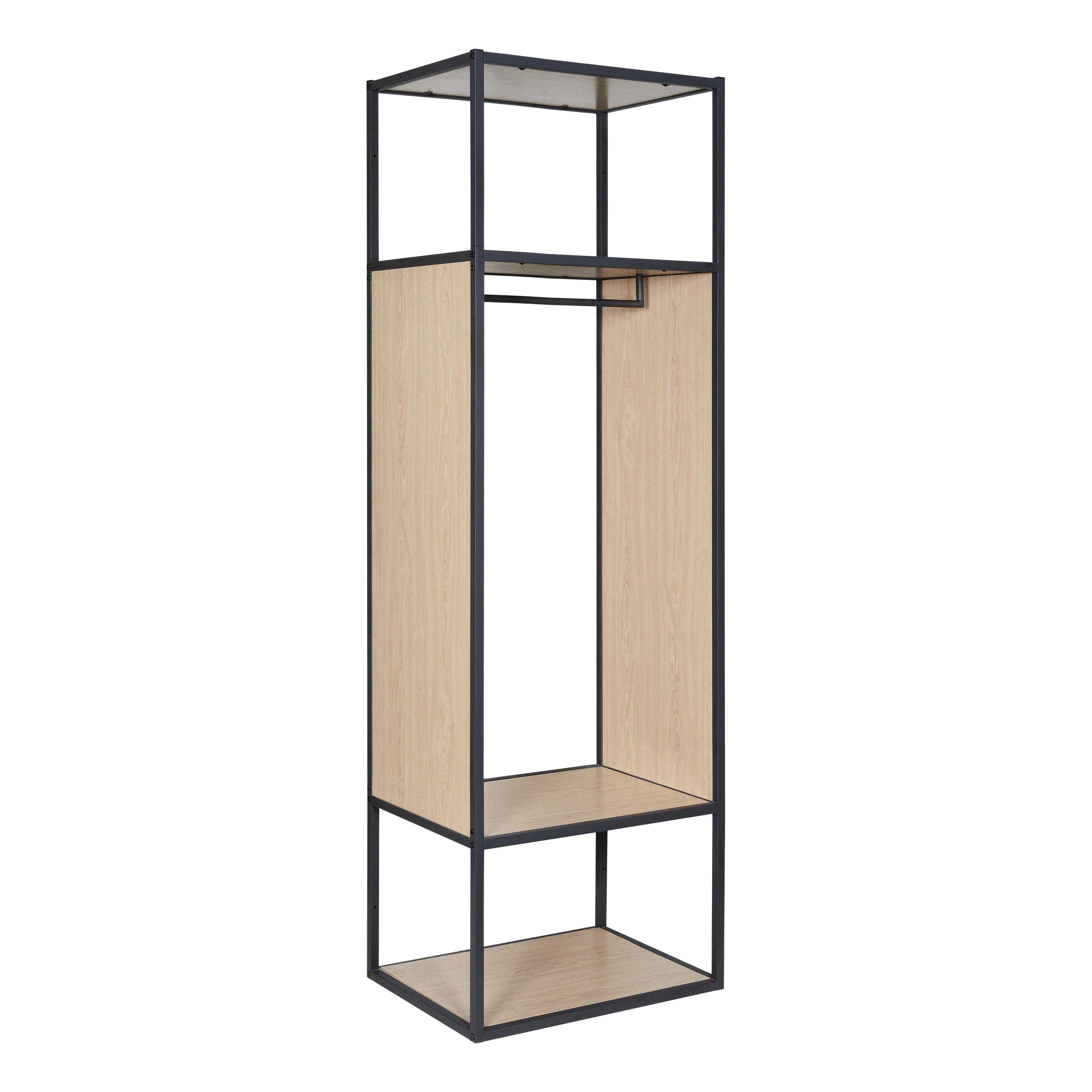 Portant vêtements bois et métal noir L60  x H184,5 cm OSLO