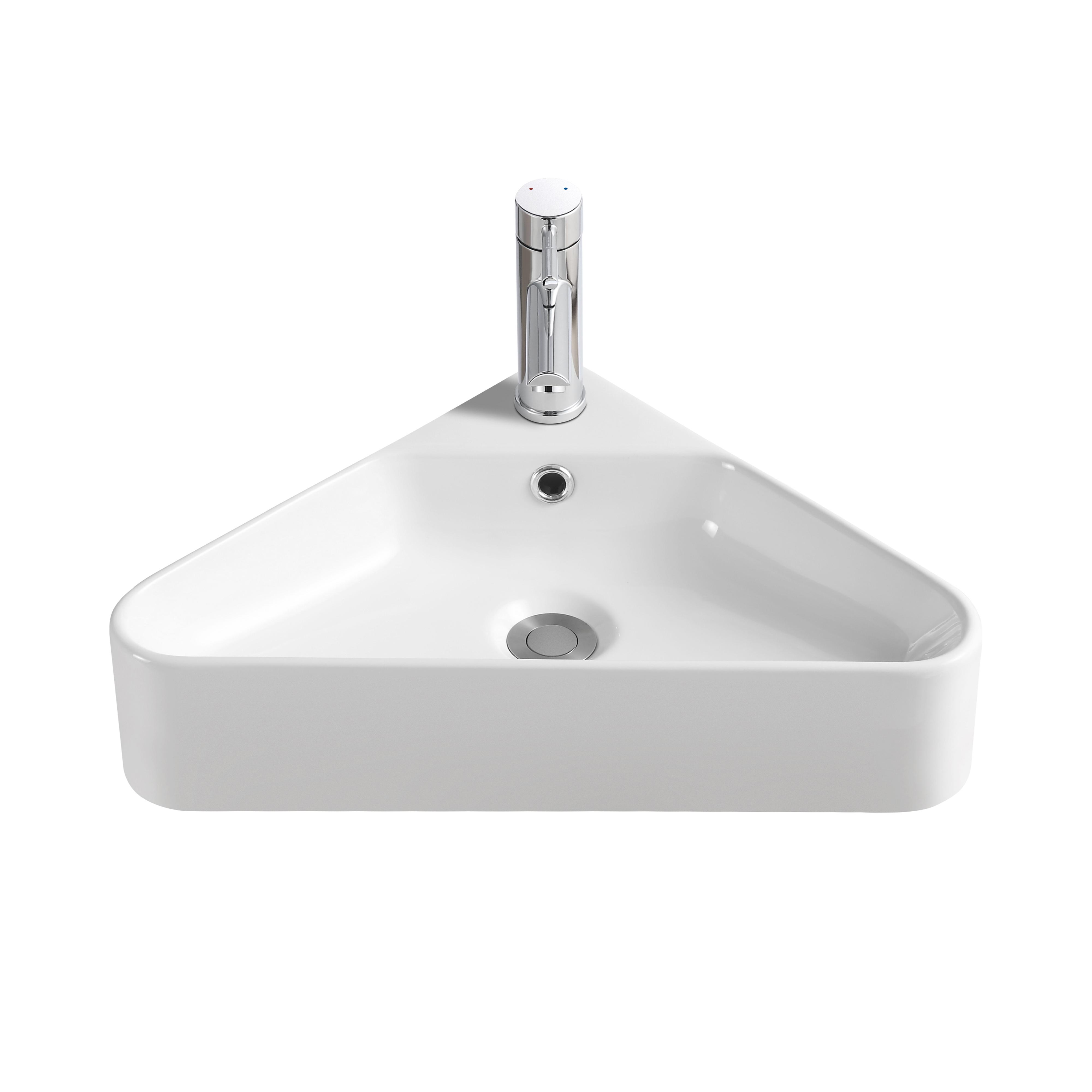 Vasque d'angle à poser en céramique blanche 42,5 cm MARGAUX