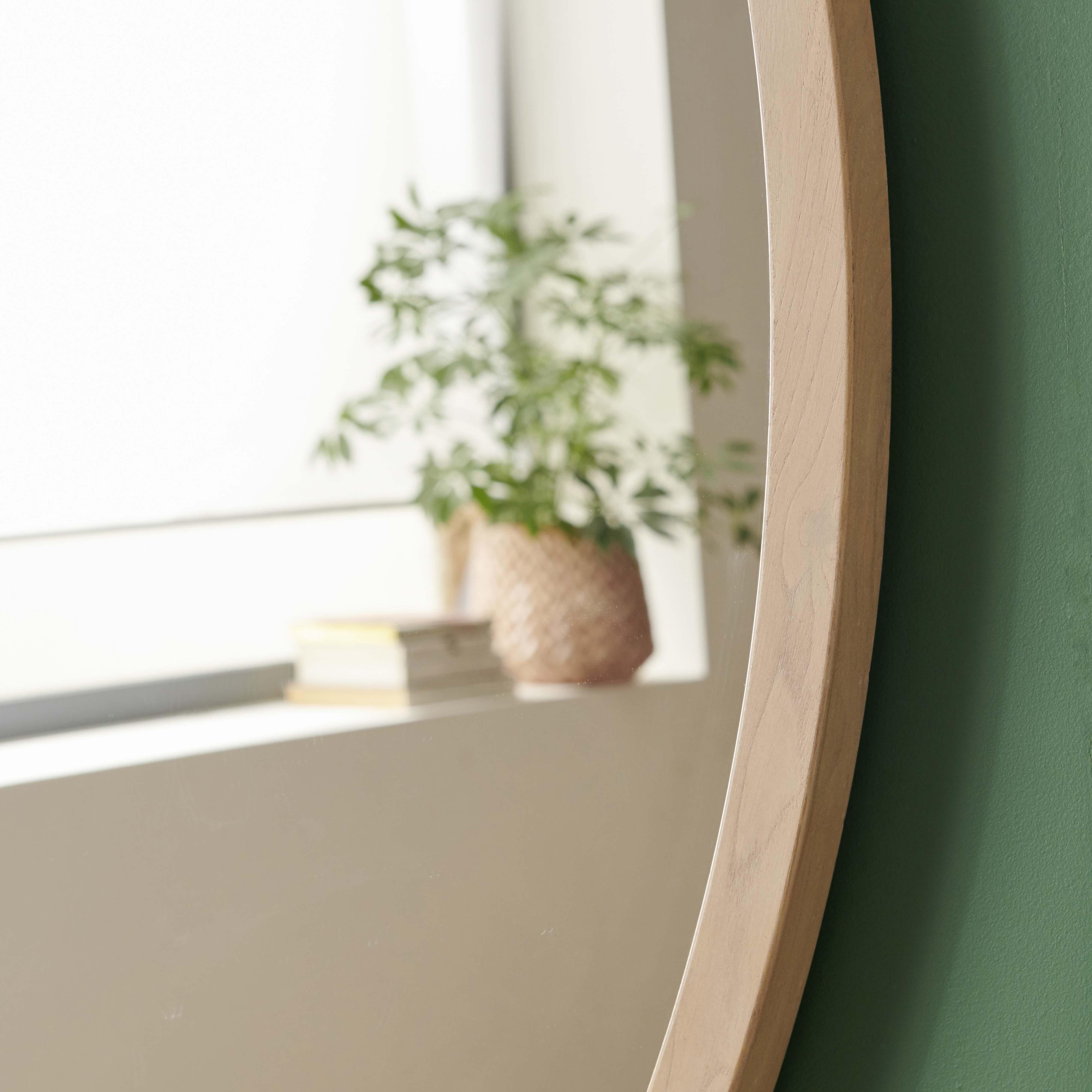 Miroir XXL rond en chêne 150 cm FAB