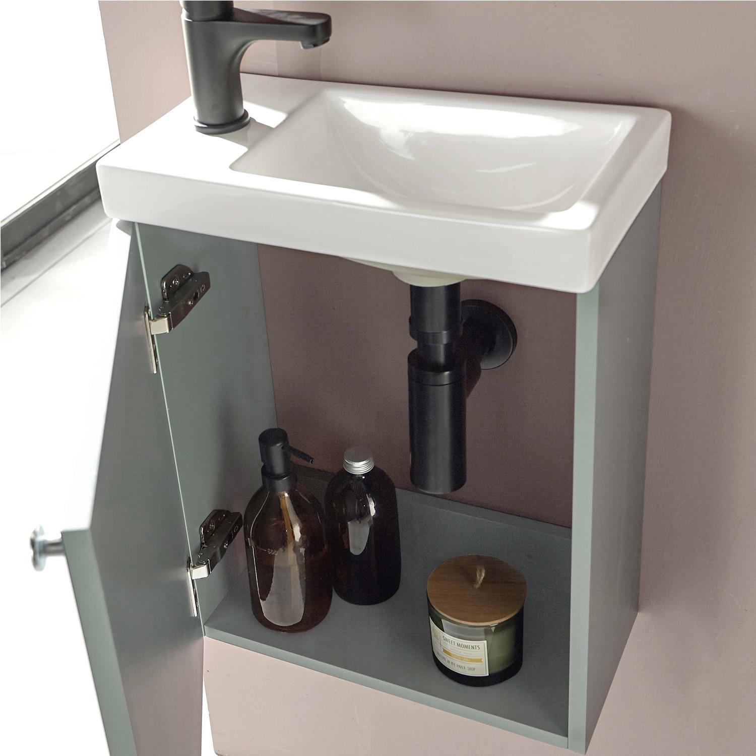 Meuble lave-mains vert de gris AVA