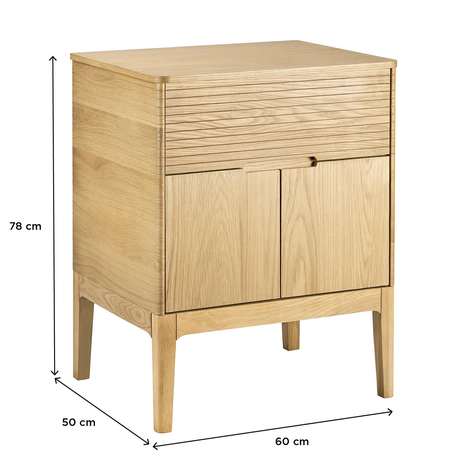 Ensemble meuble simple vasque 60 cm chêne naturel + vasque + robinet