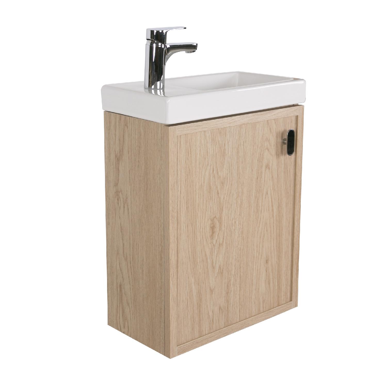 Meuble lave-mains décor chêne FRAME
