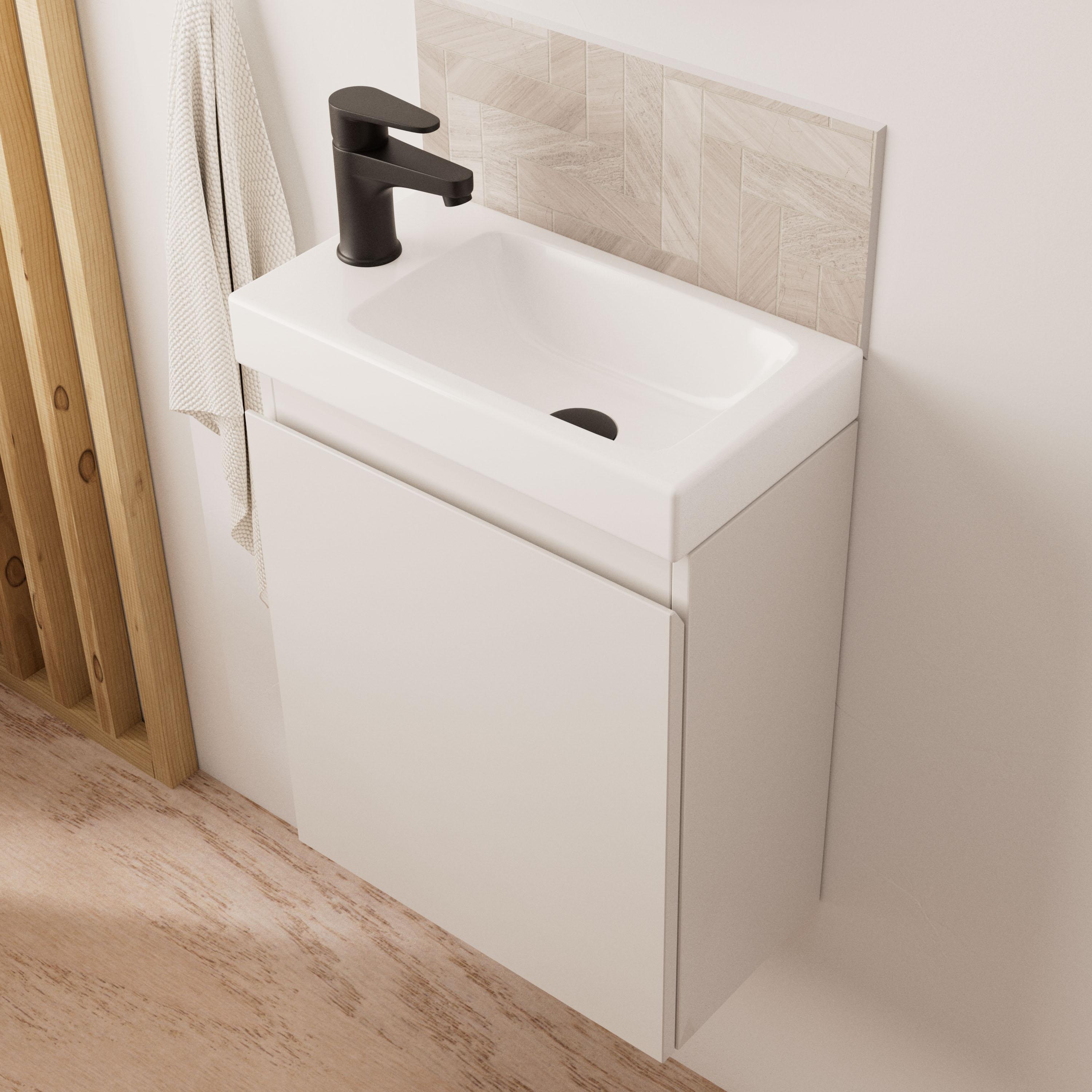 Ensemble meuble lave-mains + Miroir ovale