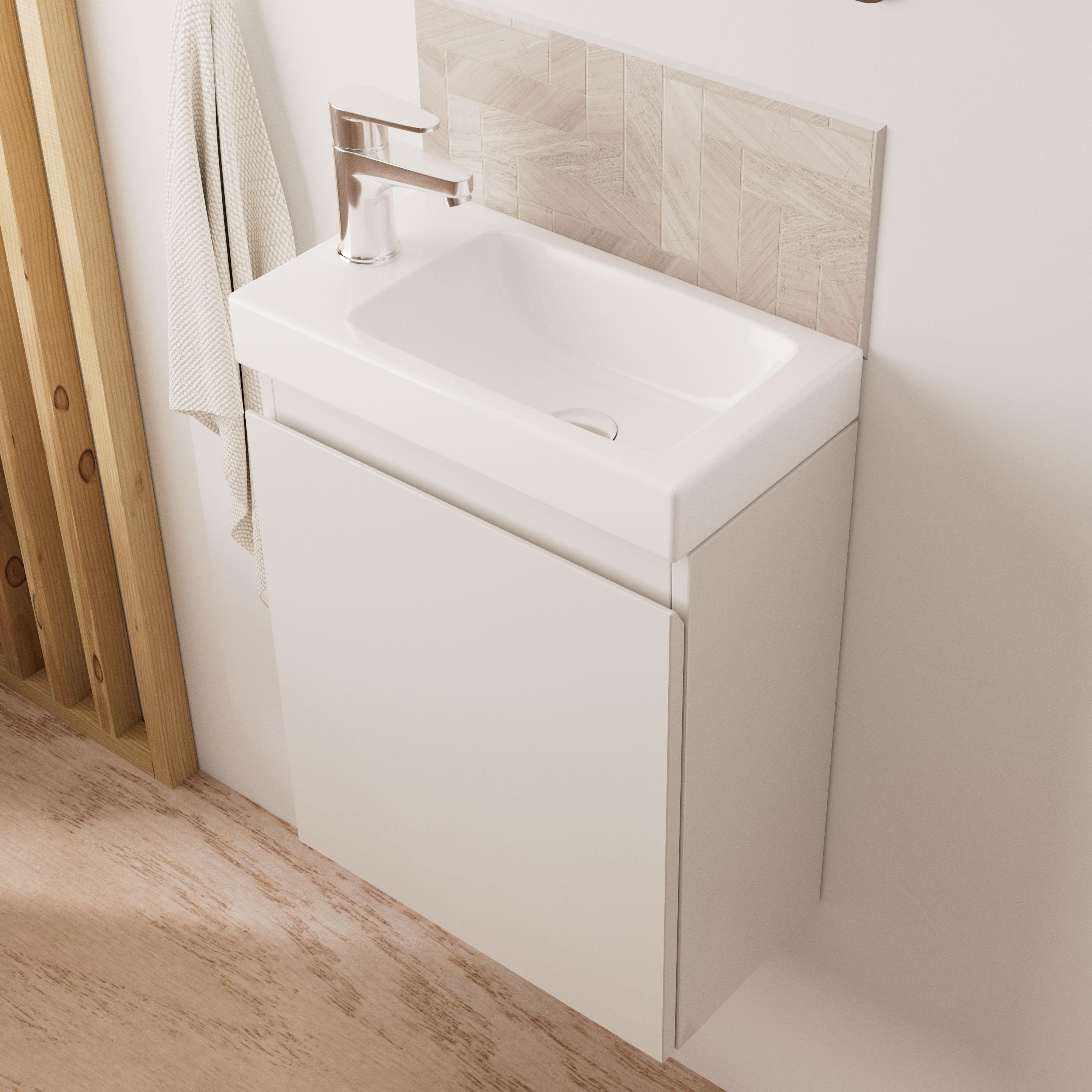 Ensemble meuble lave-mains + Robinet chromé