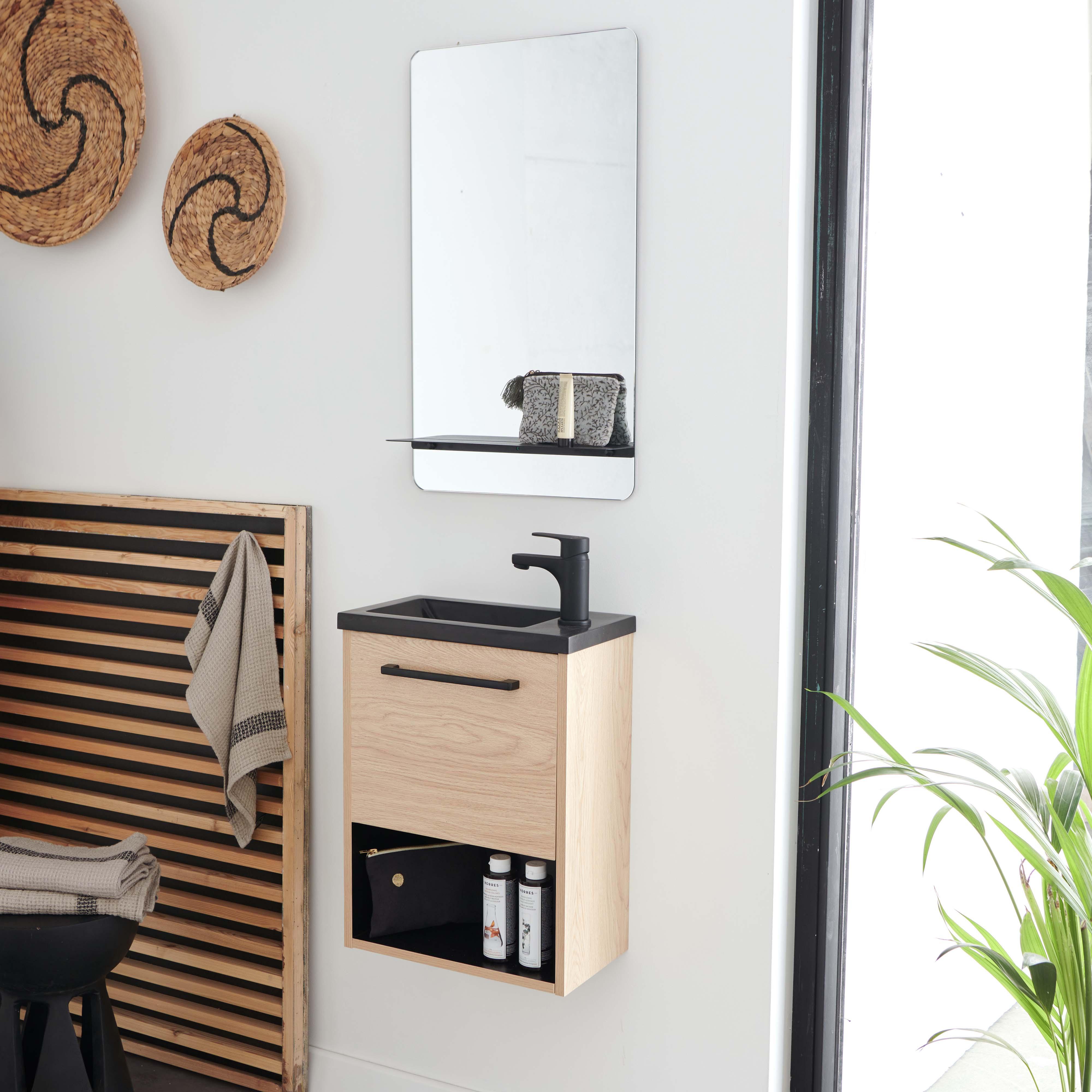 Ensemble meuble lave-mains + robinet GRIFO + Miroir SIMONA