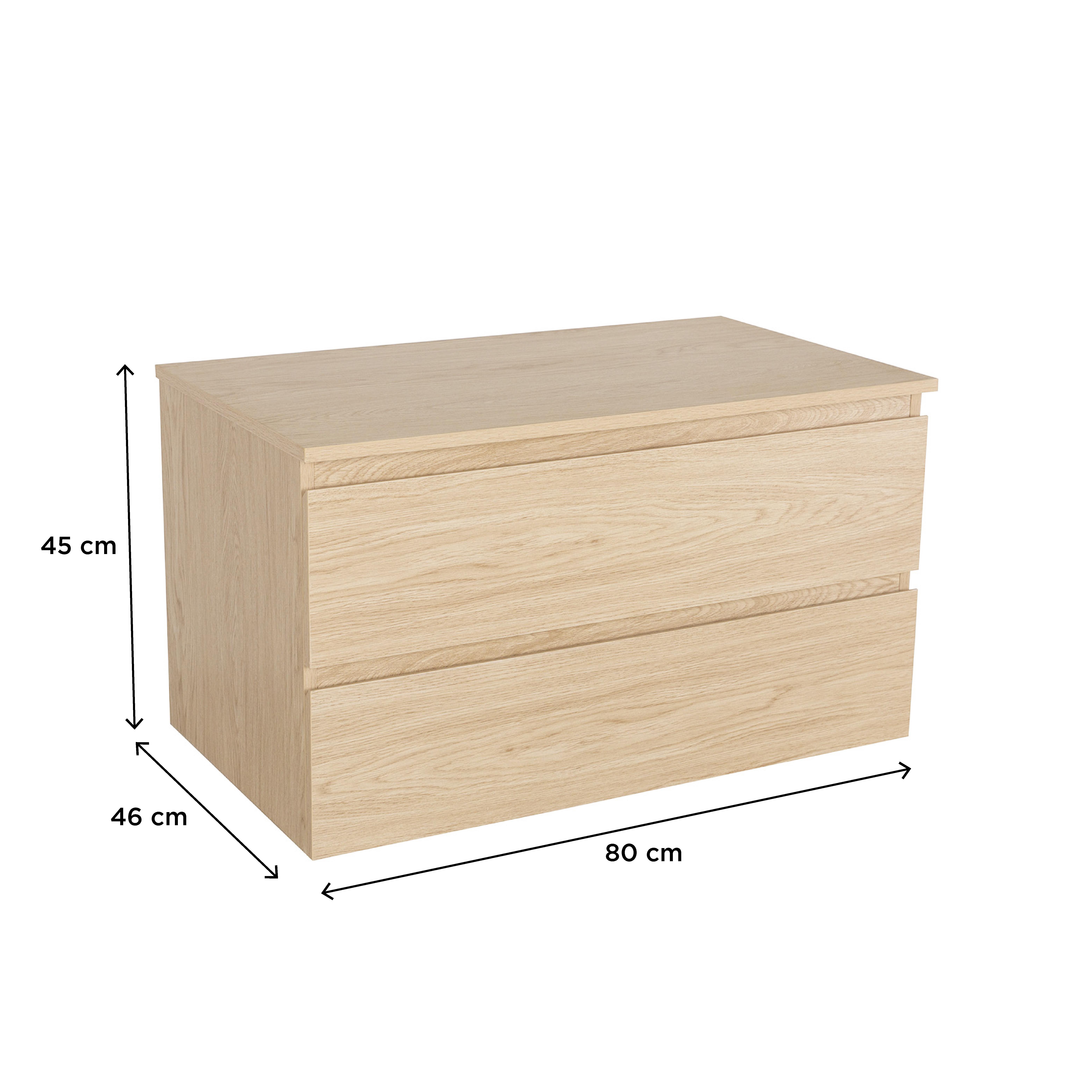 Meuble simple vasque décor chêne 80 cm