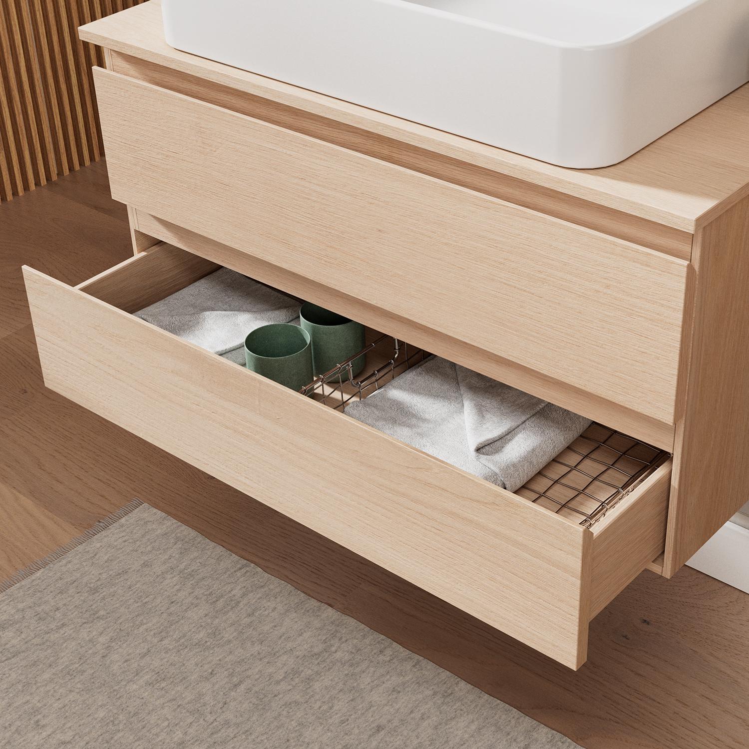 Ensemble meuble simple vasque 80 cm + vasque SADDY
