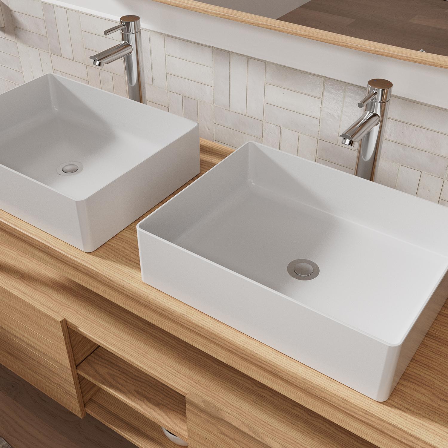 Ensemble meuble double vasque 140 cm + Vasques + Robinets + Miroir