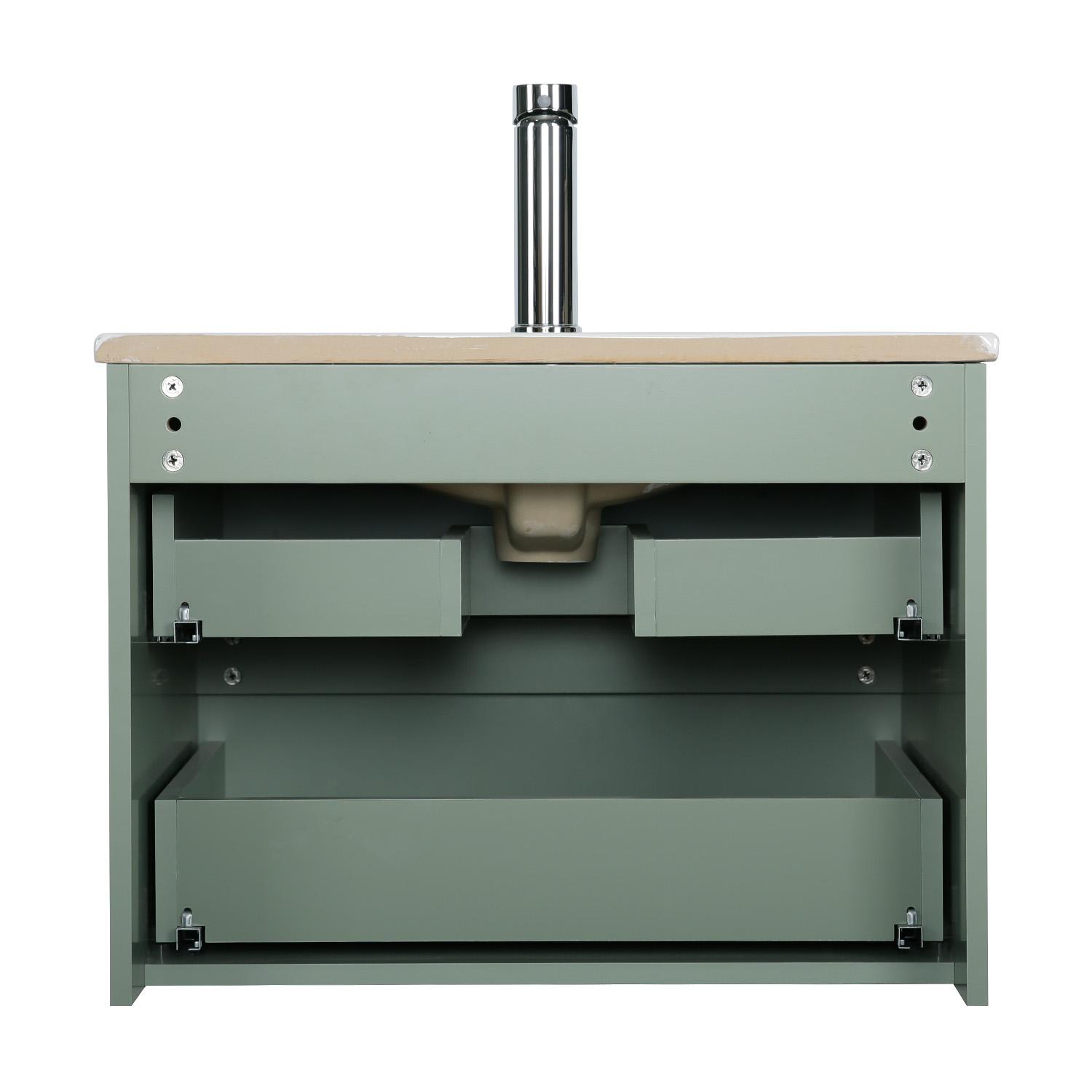 Ensemble meuble simple vasque 60 cm + robinet PIXE + miroir SORRENTO + Colonne SORRENTO