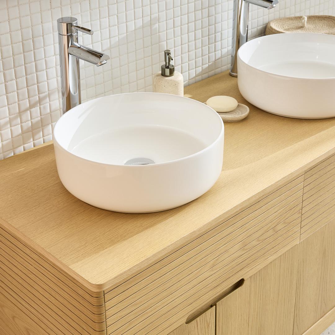 Ensemble meuble double vasque 120cm ALASKA + vasque DIEGO