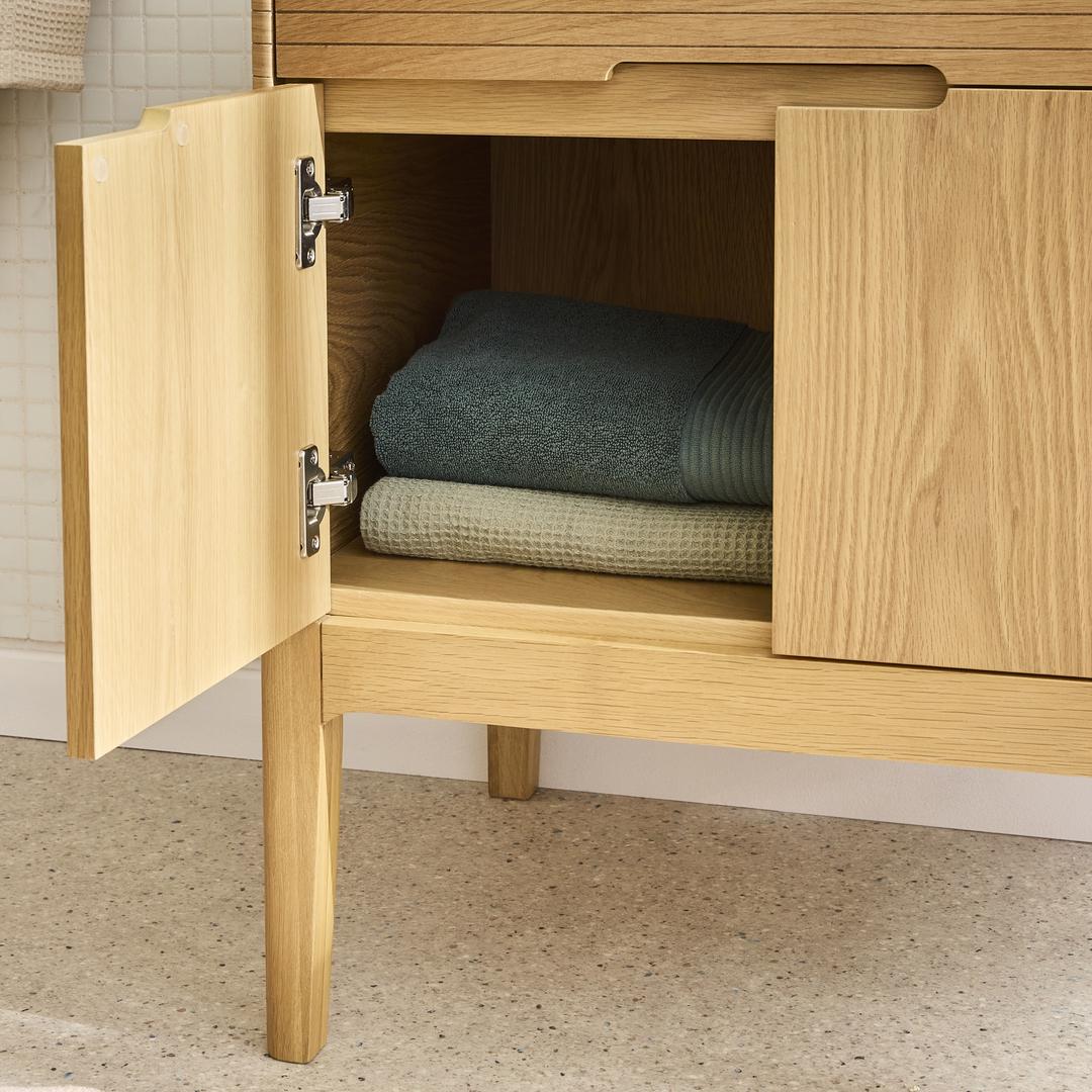 Ensemble meuble double vasque 60cm ALASKA + vasque DIEGO + robinet TAP + Miroir PEPPER + Colonne ALASKA