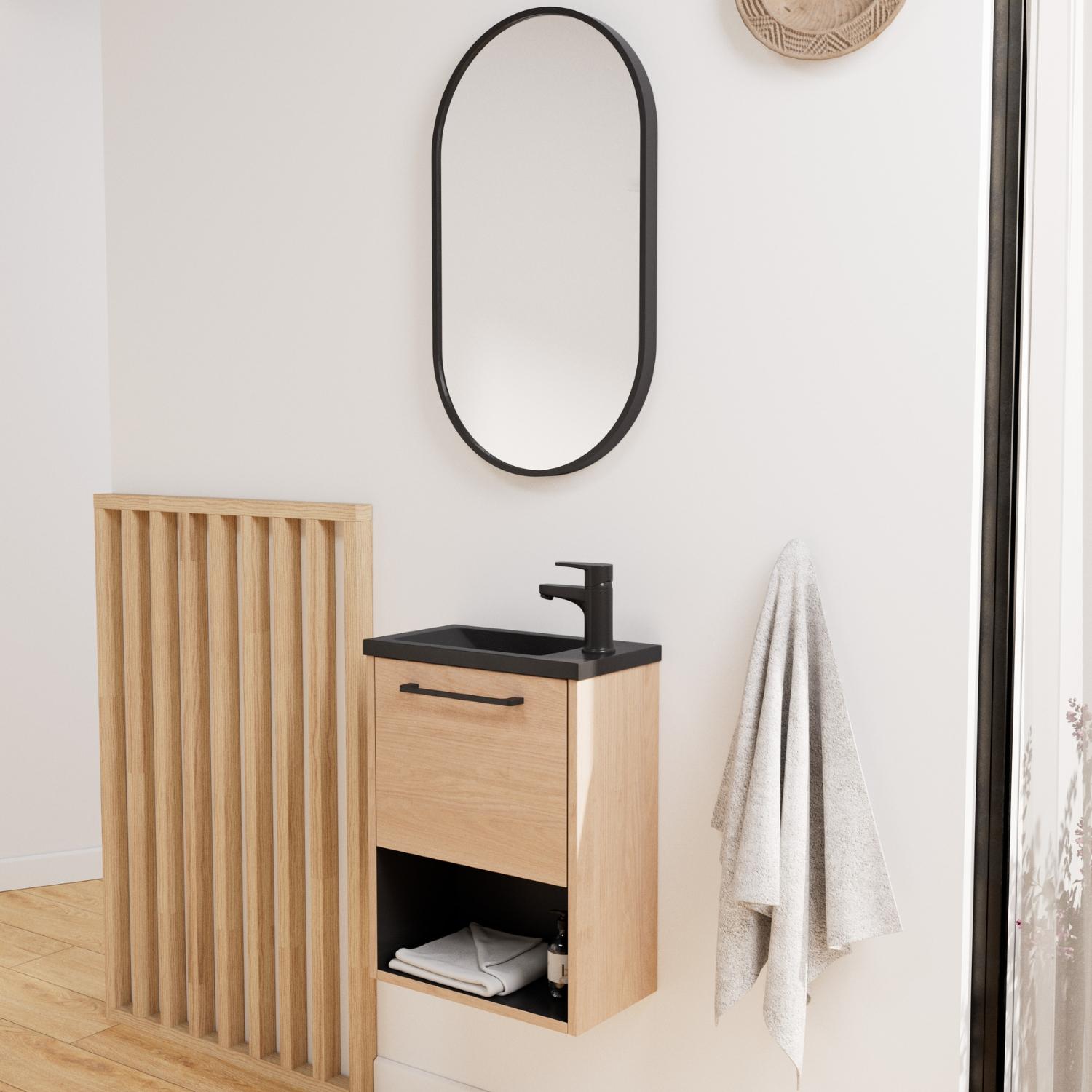 Ensemble meuble lave-mains NIKA + robinet GRIFO