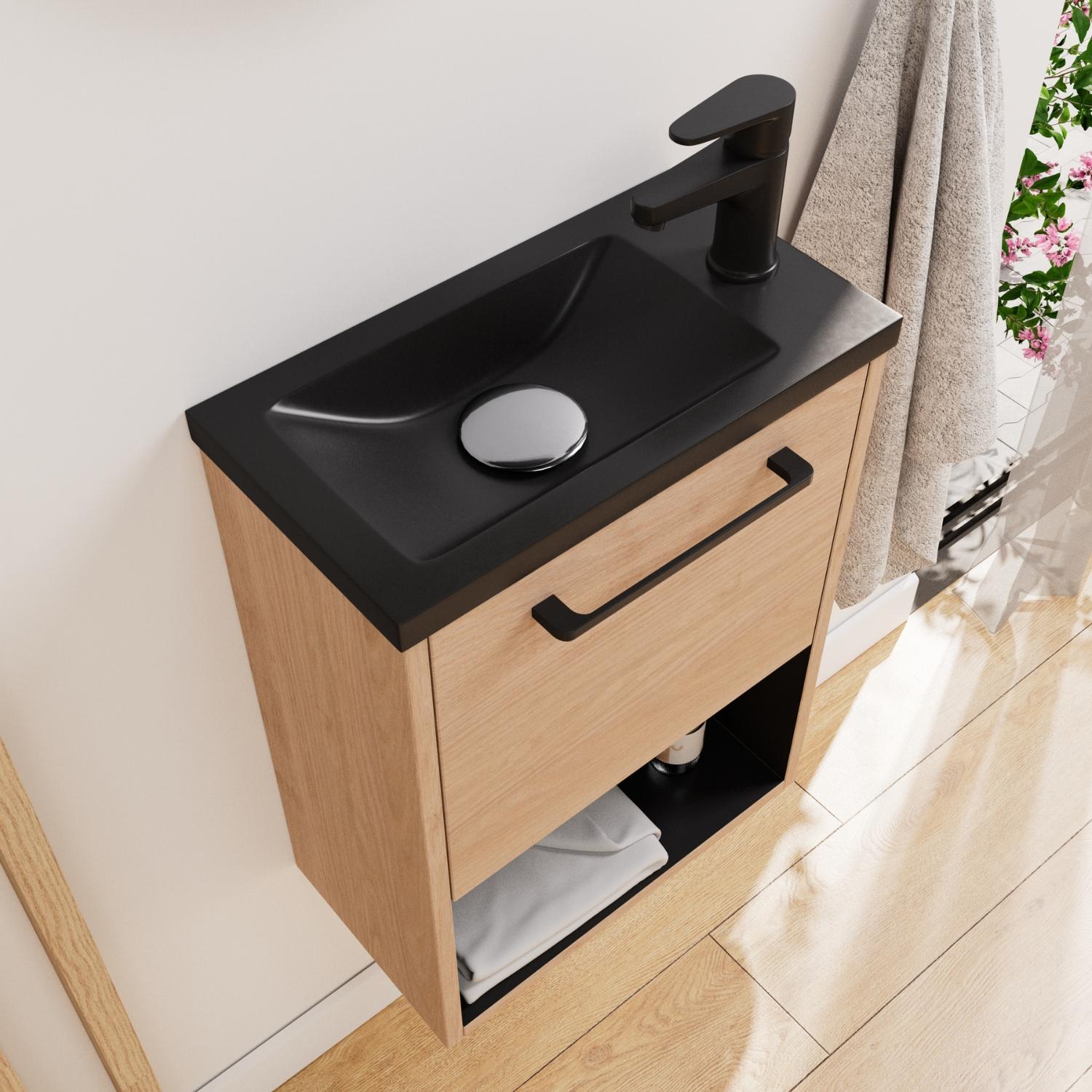 Ensemble meuble lave-mains NIKA + Miroir SIMONA
