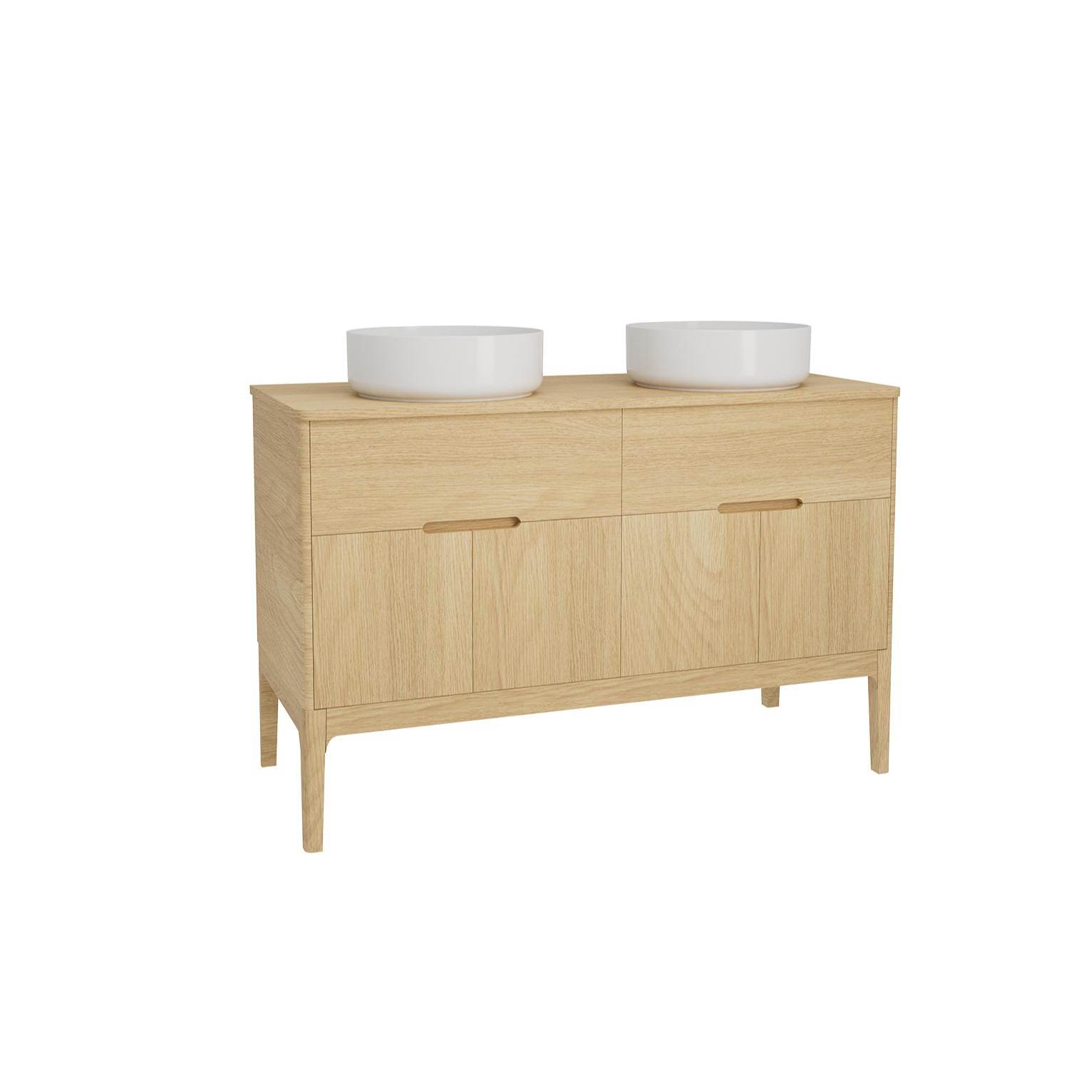 Ensemble meuble double vasque 120cm ALASKA + vasque DIEGO