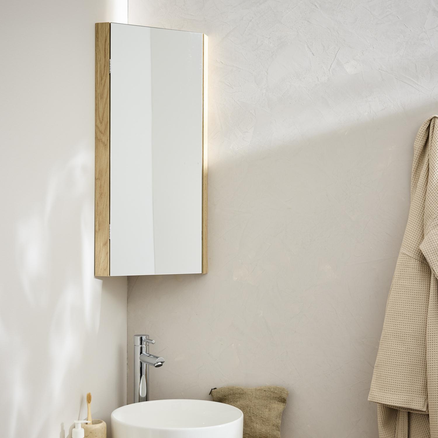 Armoire de toilette d'angle CLEO chene
