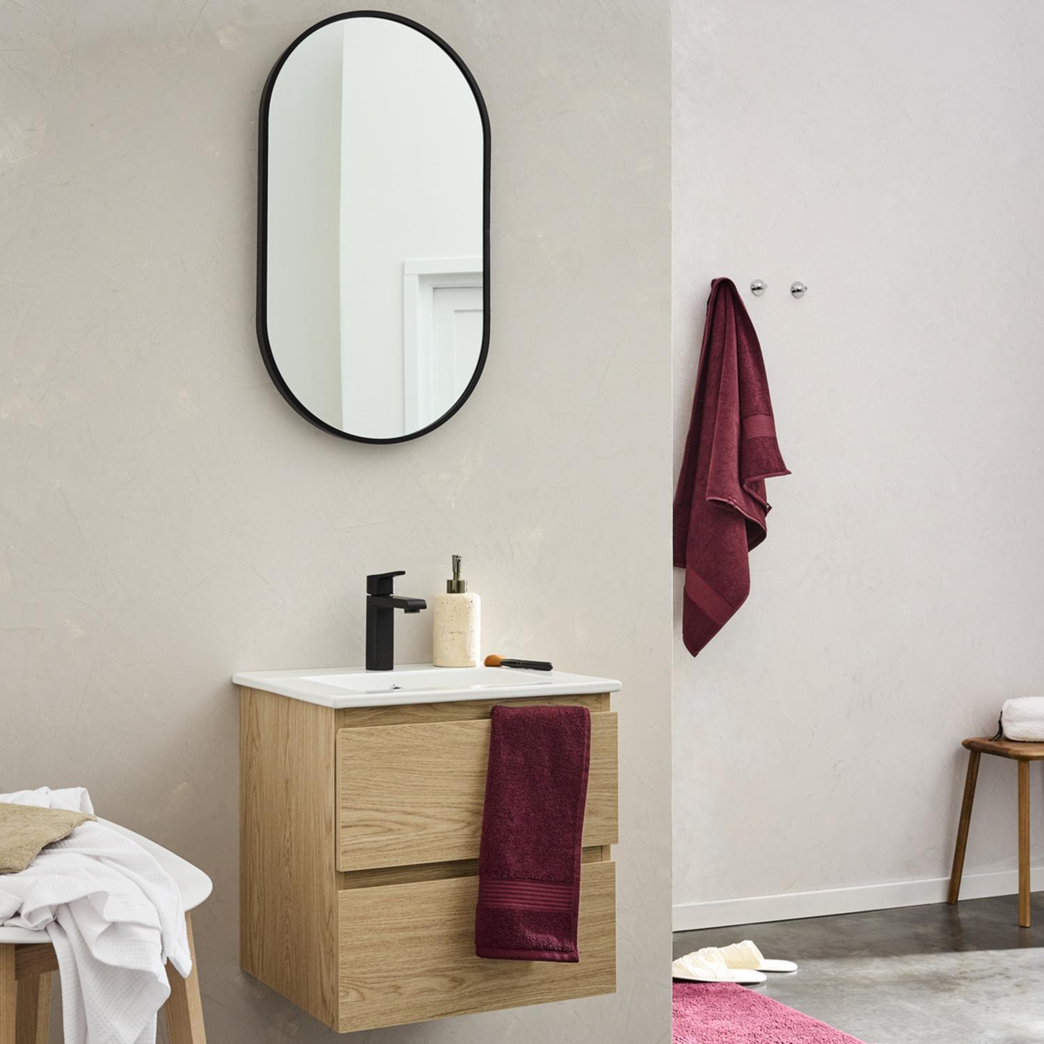 Ensemble meuble simple vasque 45 cm + robinet GRIFO + Miroir PEPPER