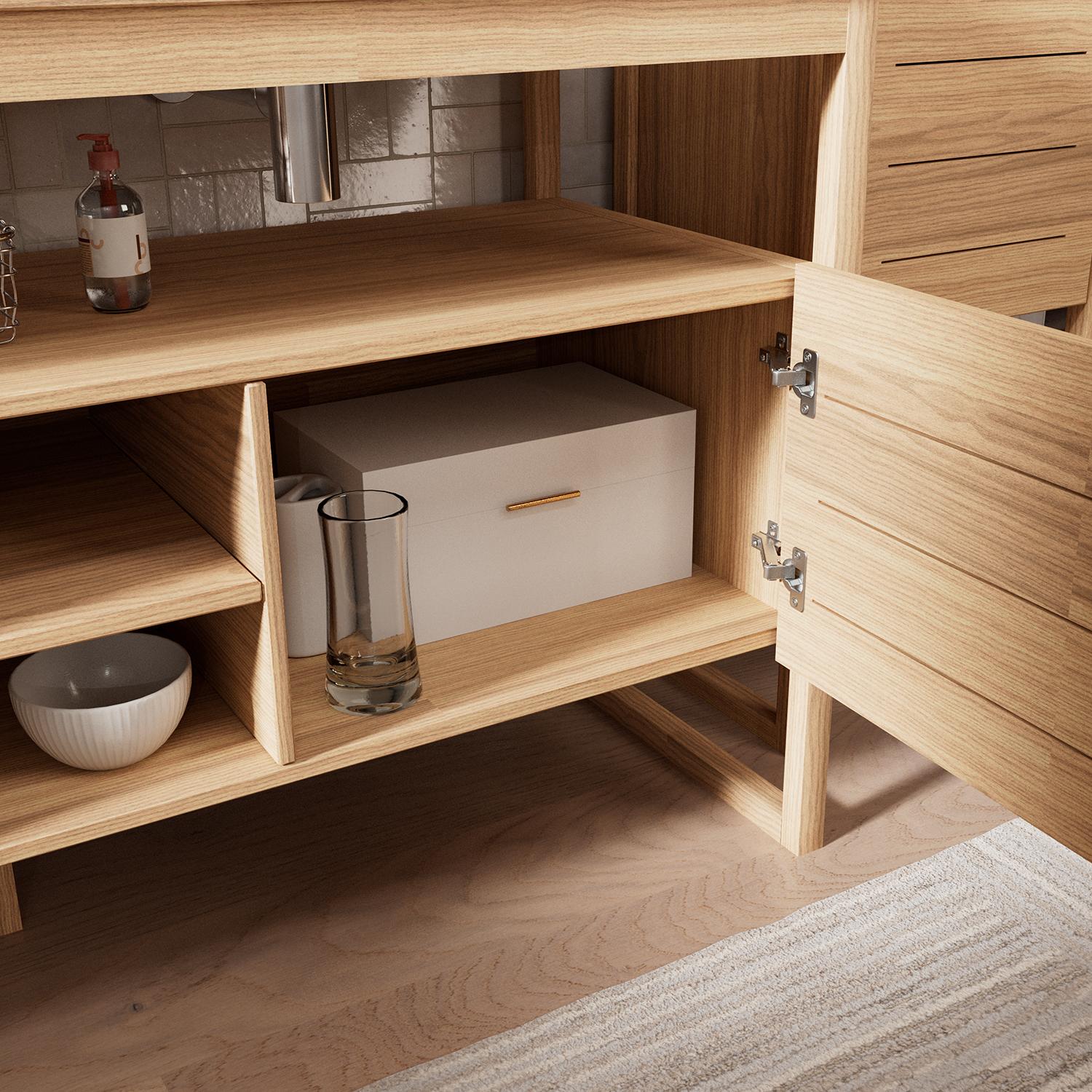 Ensemble meuble double vasque 140 cm + Vasques + Robinets + Miroir + Colonne