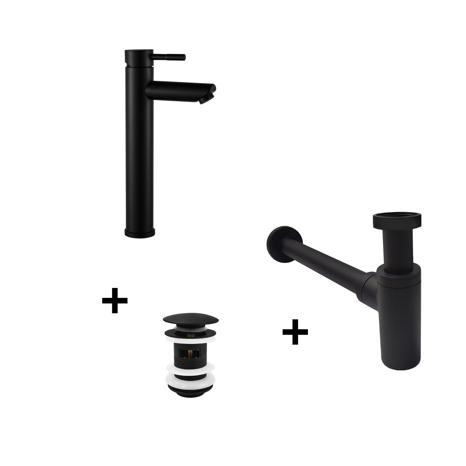 Robinet bec haut GRIFO + bonde CLINT + siphon SIMON