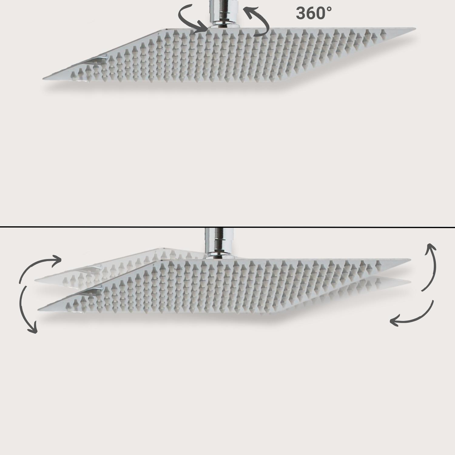 Tête de douche carrée en acier ZERRA