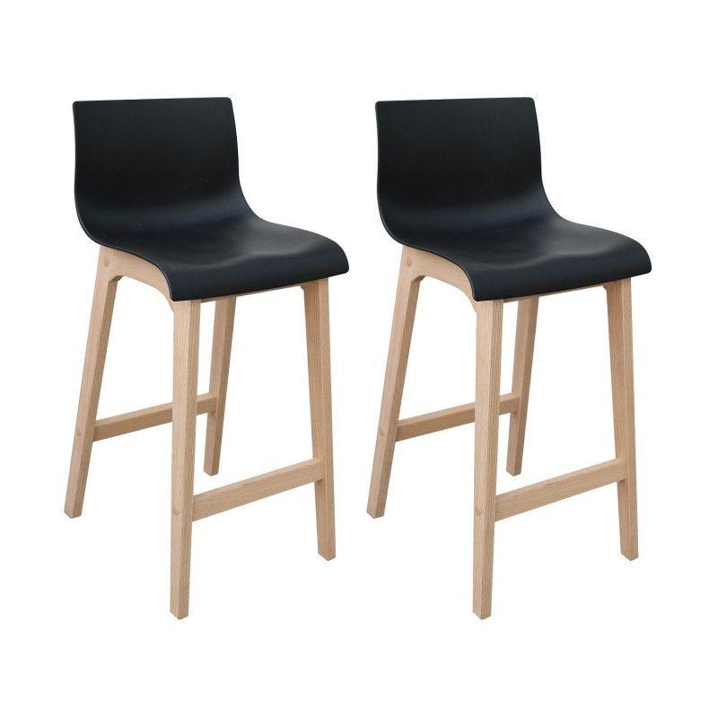 Lot de tabouret de bar en chêne 65cm TANNA