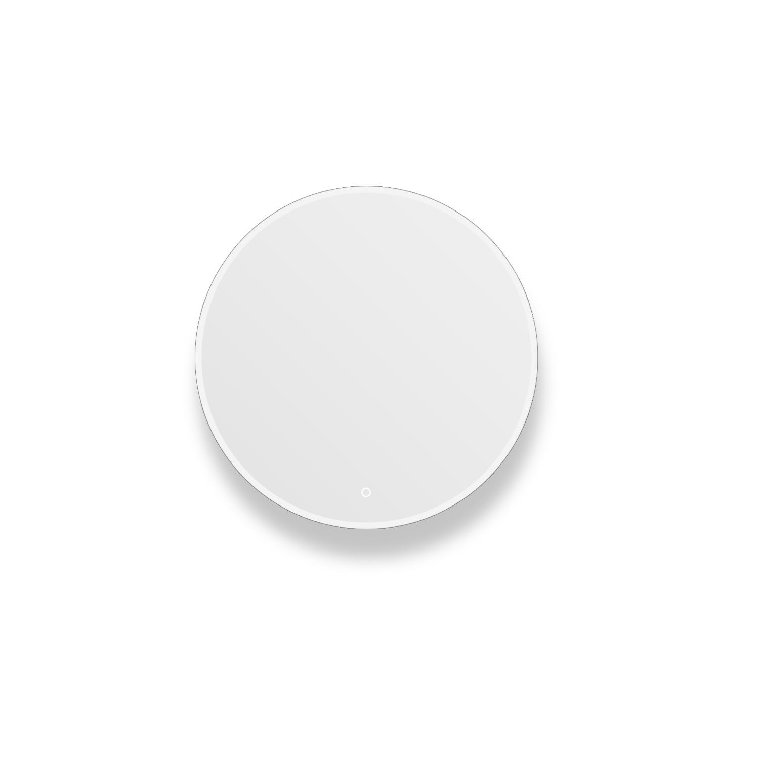 Miroir LED rond en verre argenté ORAYA