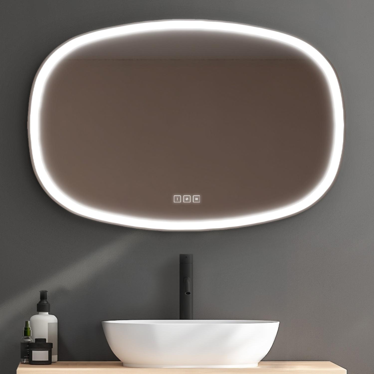 Miroir LED organique 80x120xm avec rétroéclairage