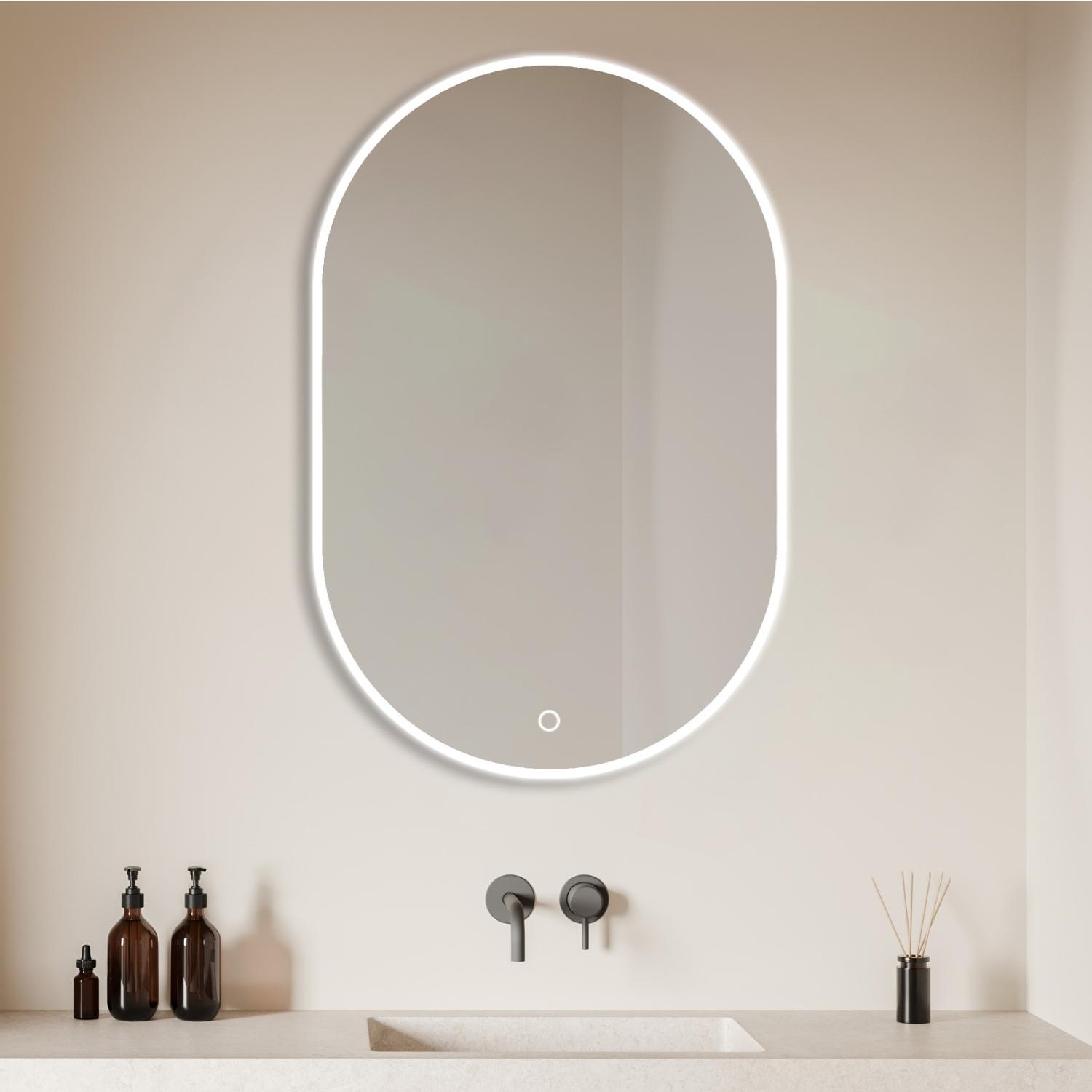 Miroir LED ovale 85x50cm avec rétroéclairage