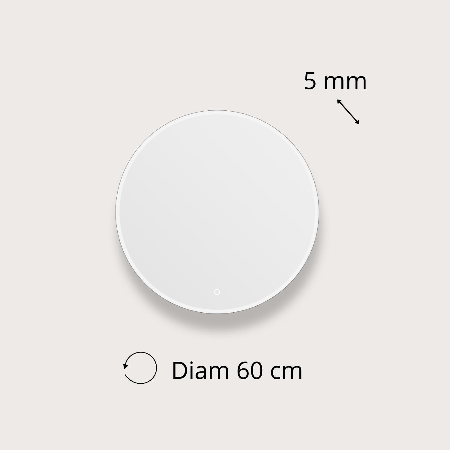 Miroir LED rond avec cadre rétroéclairé