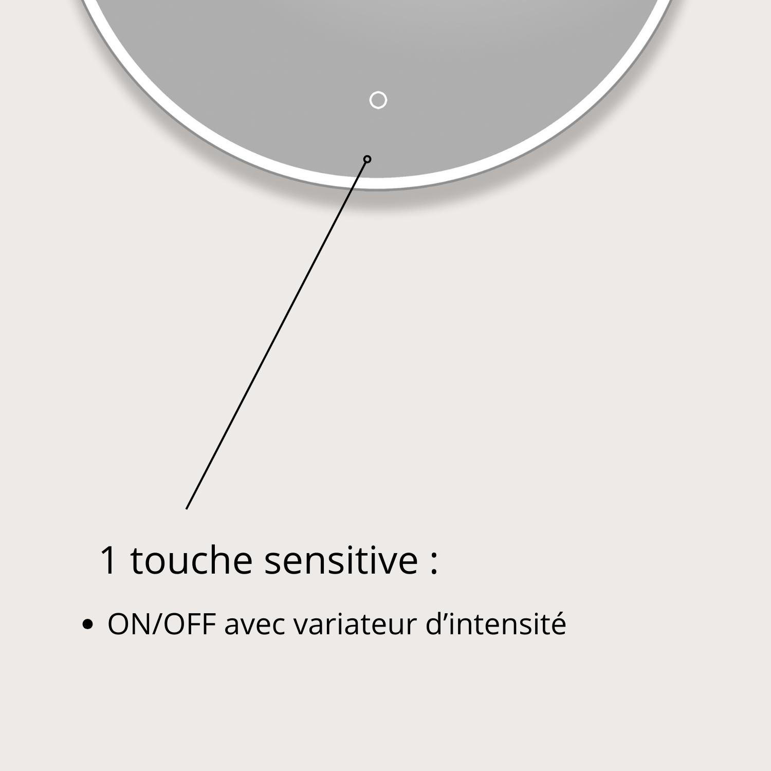 Miroir LED rond D60/120cm avec rétroéclairage
