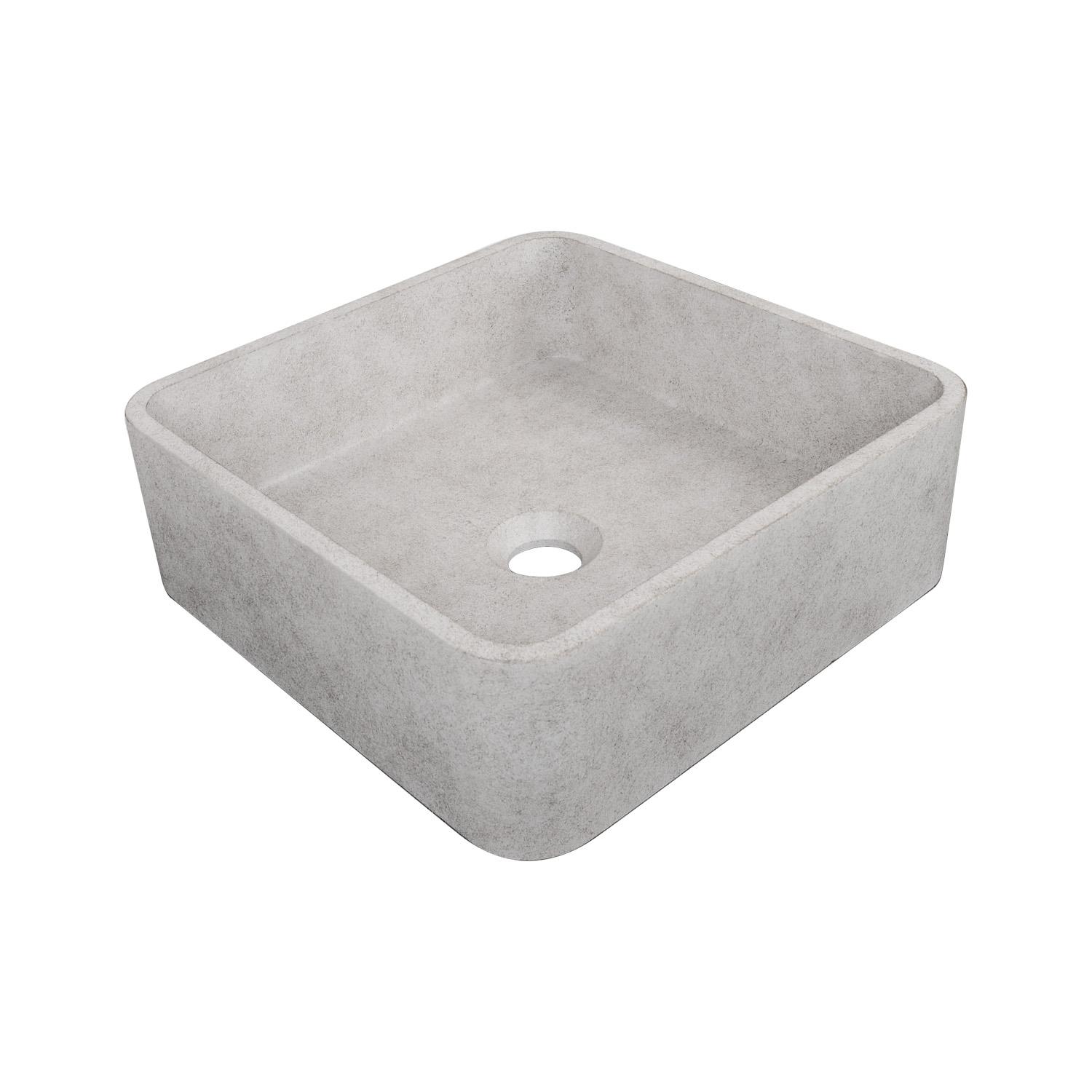 Vasque à poser carrée en béton brossé 36x36cm