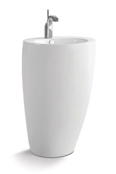 Lavabo colonne en céramique blanche H85 BOSTON