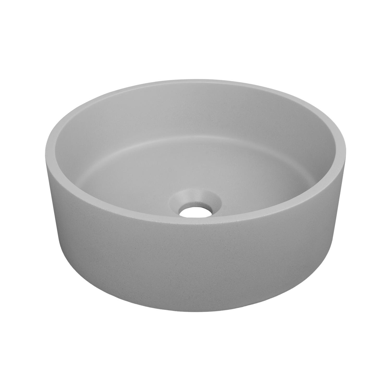 Vasque à poser ronde en béton gris 36x36cm