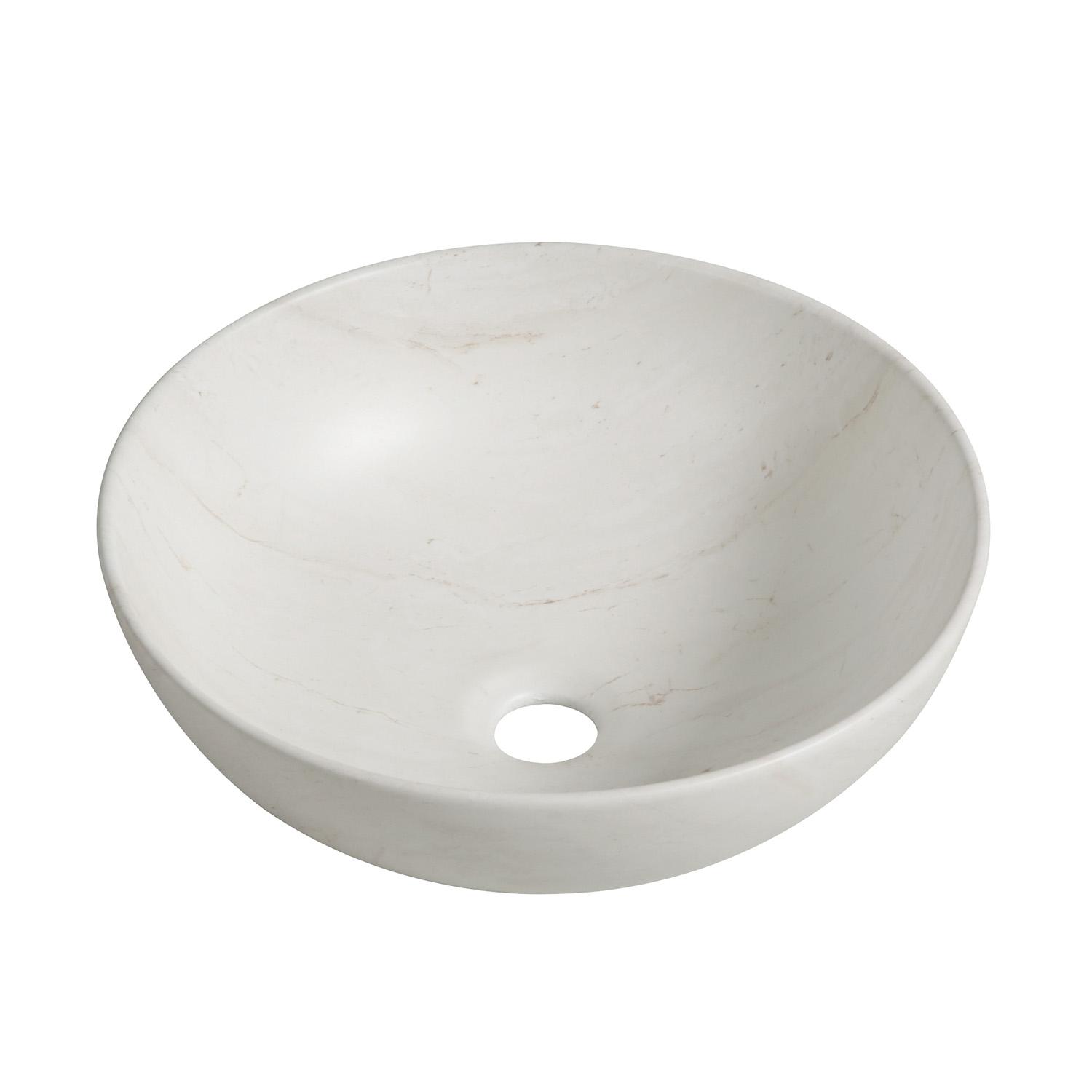 Vasque à poser ronde effet marbre beige 39,5cm