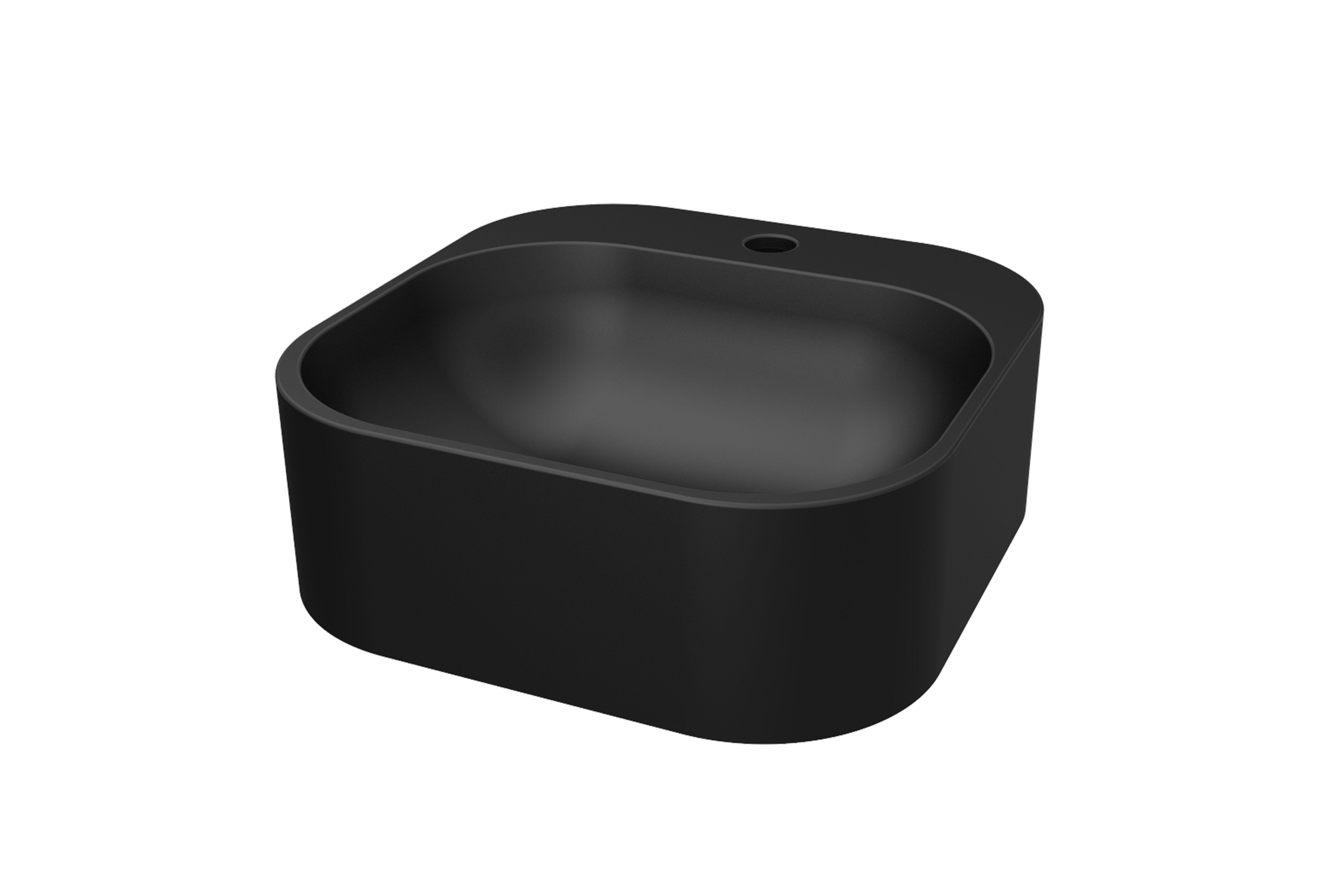 Vasque ovale à poser en résine noire 37 cm SIAN