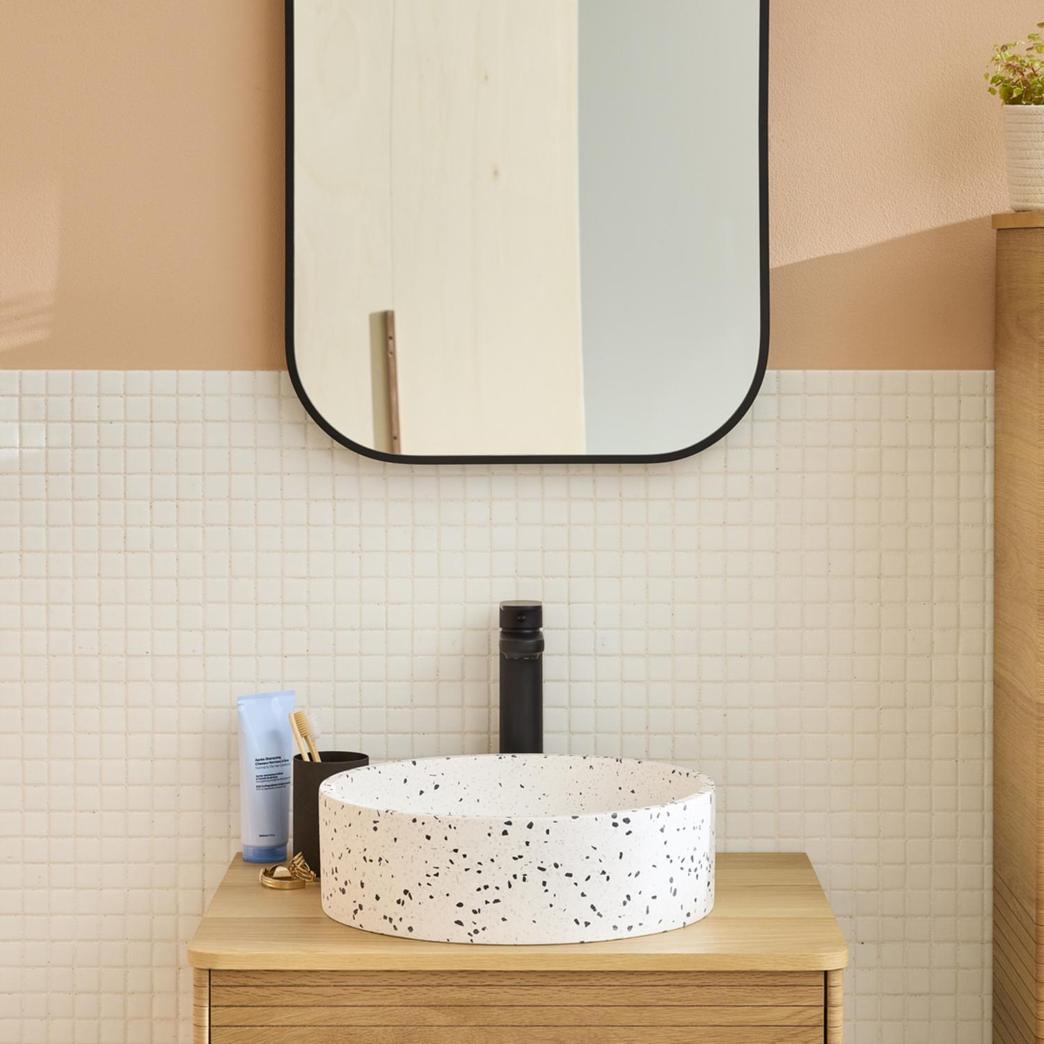 Vasque à poser ronde en terrazzo 38cm
