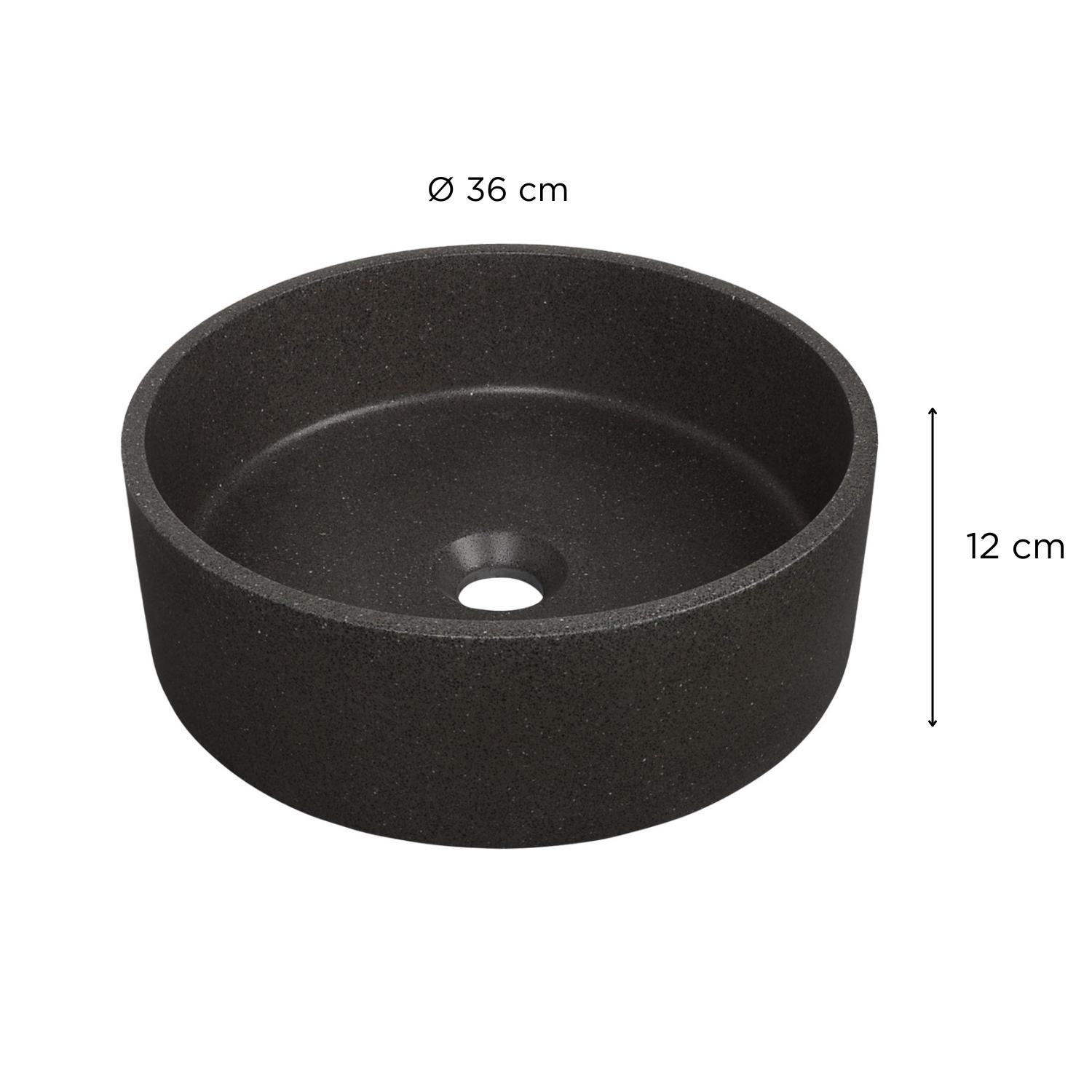 Vasque à poser ronde en grès 36cm