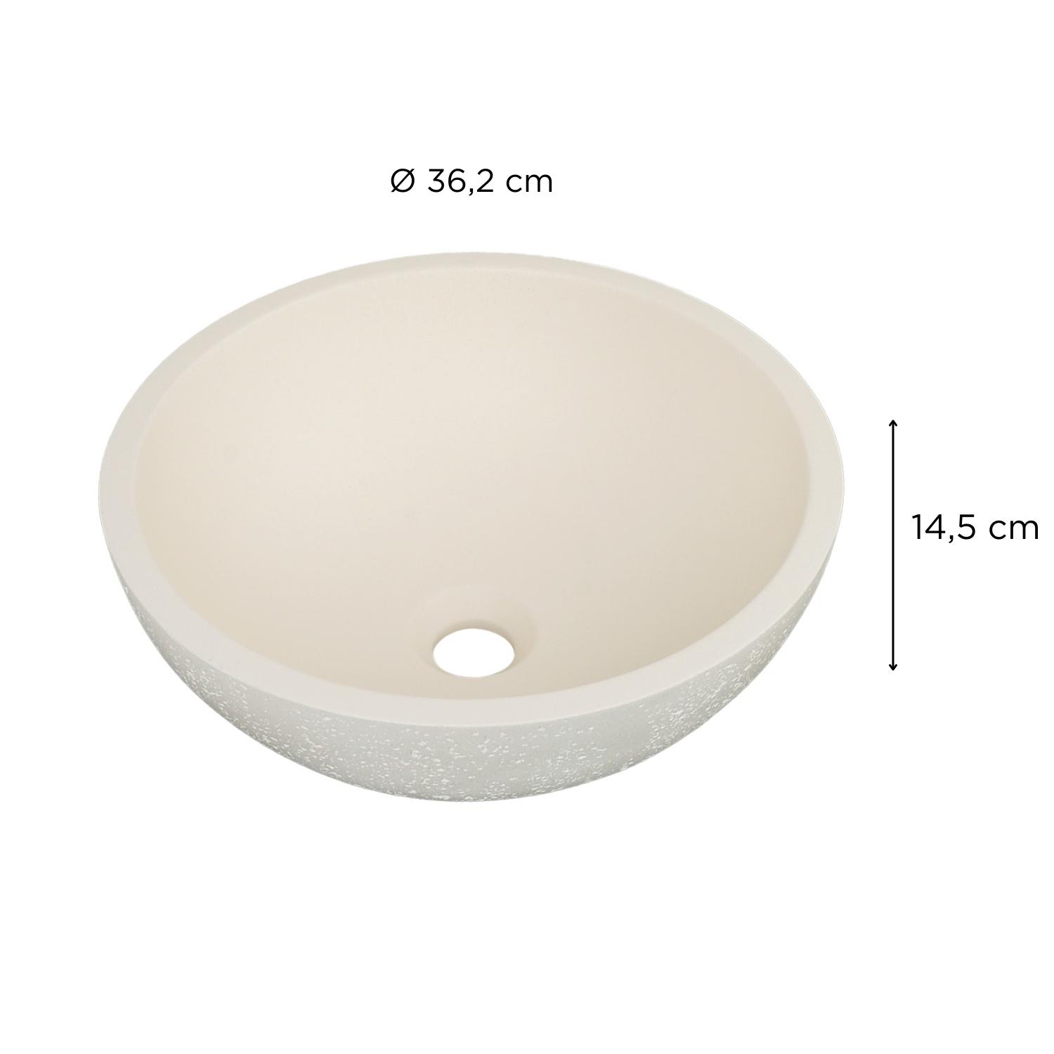 Vasque à poser bol en béton travertin 36,2cm