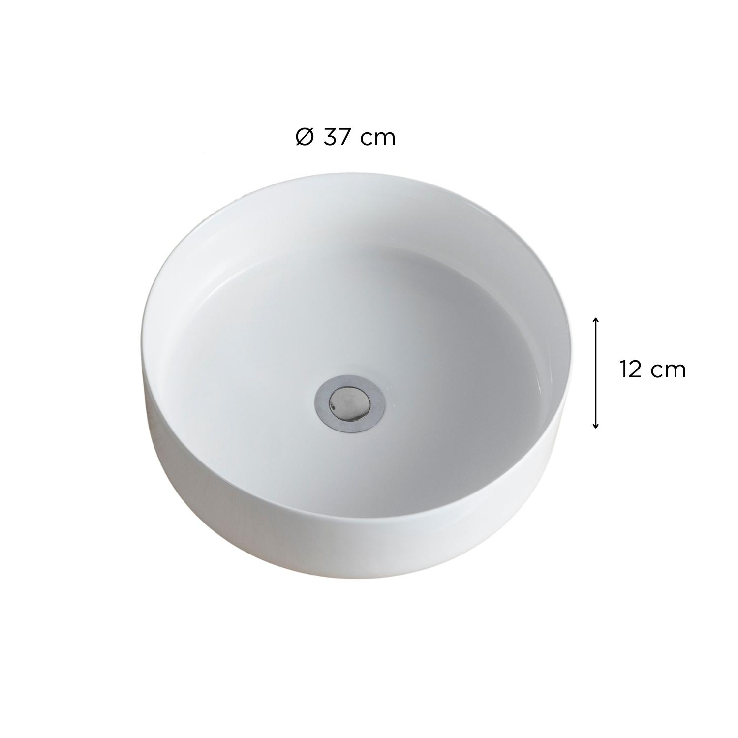Vasque à poser ronde en céramique 36cm
