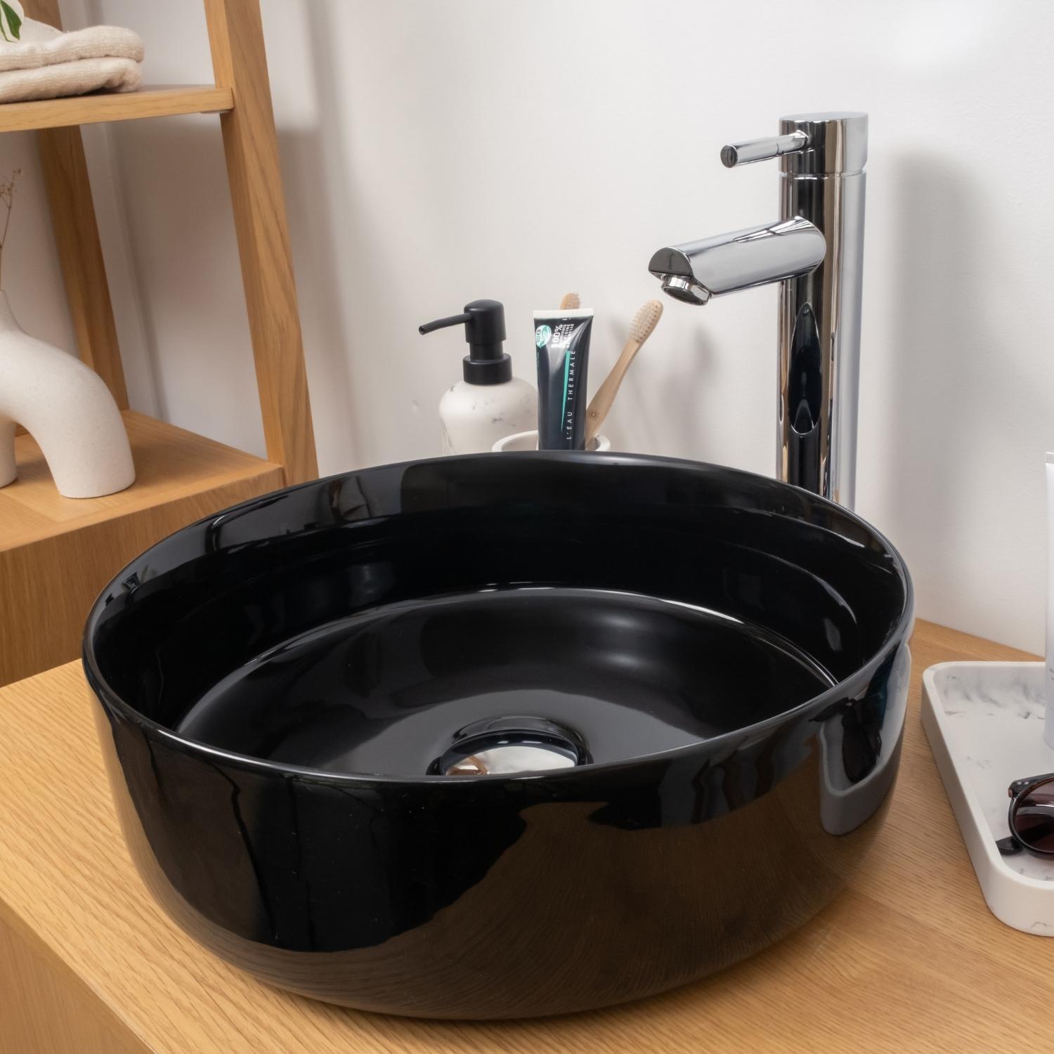 Vasque à poser ronde en céramique 36cm
